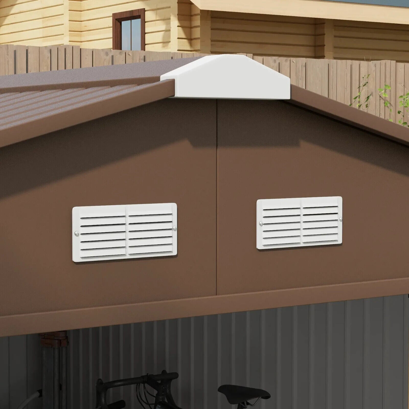 Garden Storage Shed Metal Roof Yard Store Outdoor Tool Box Building Container - Home and Garden Furniture Shop - #rustic - furniture#