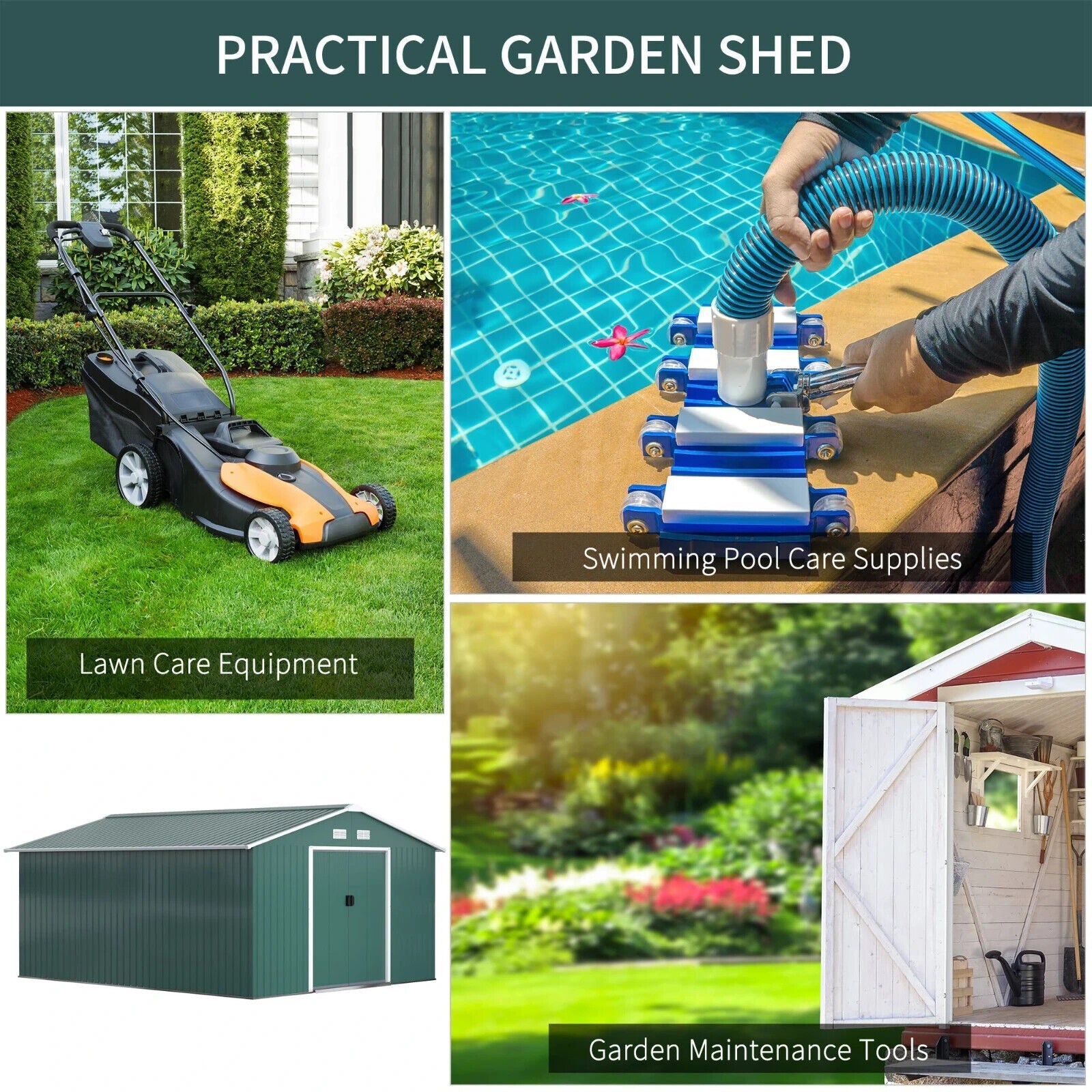 Garden Storage Shed Metal Roof Yard Store Outdoor Tool Storage Box Container - Home and Garden Furniture Shop - #rustic - furniture#