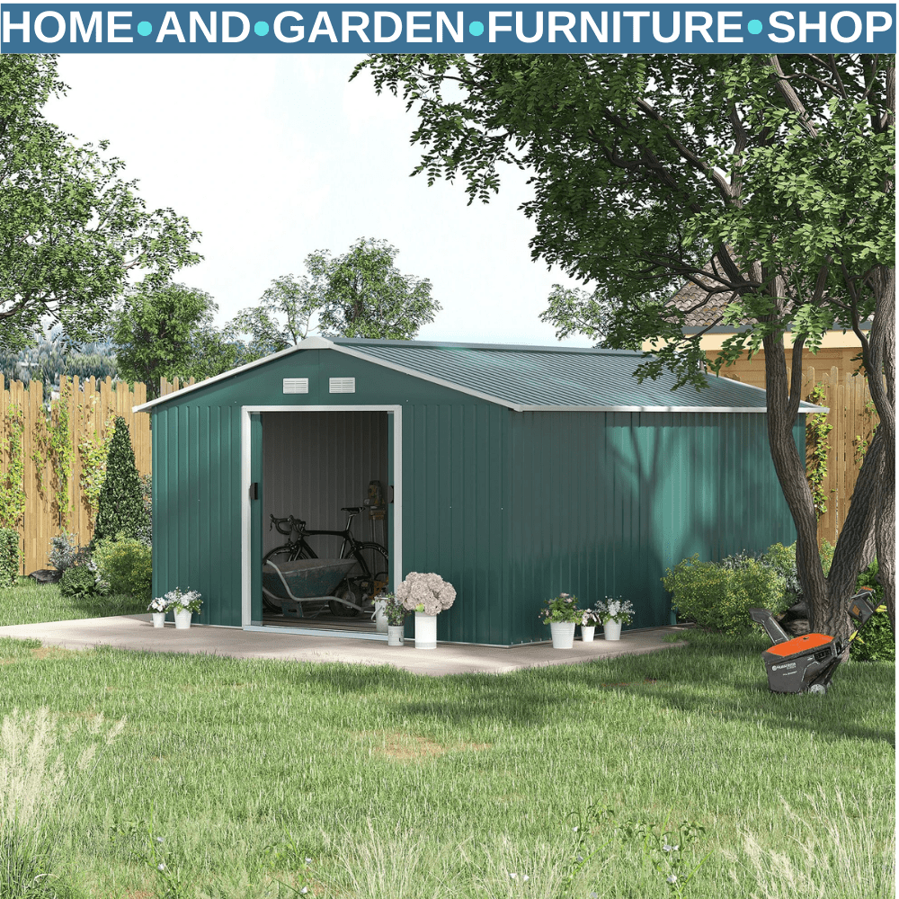 Garden Storage Shed Metal Roof Yard Store Outdoor Tool Storage Box Container - Home and Garden Furniture Shop - #rustic - furniture#