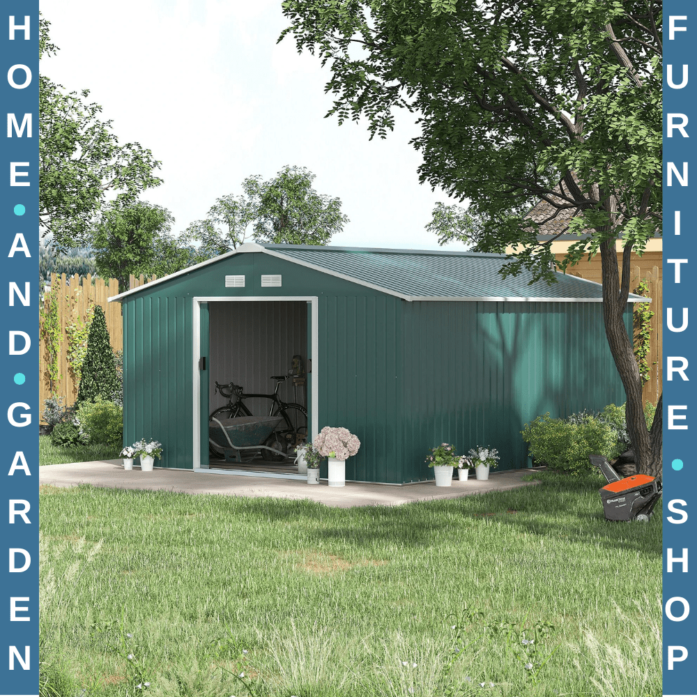 Garden Storage Shed Metal Roof Yard Store Outdoor Tool Storage Box Container - Home and Garden Furniture Shop - #rustic - furniture#