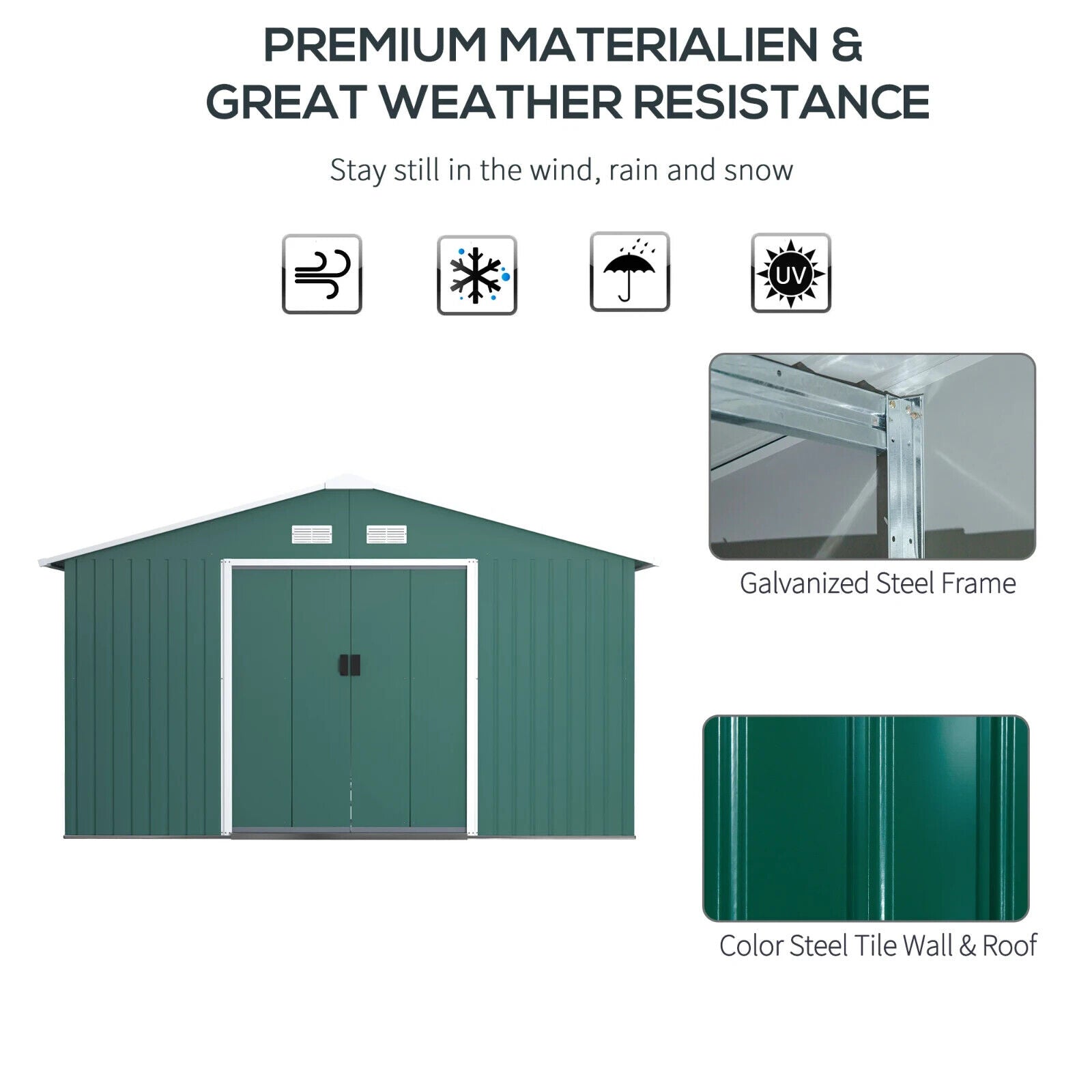 Garden Storage Shed Metal Roof Yard Store Outdoor Tool Storage Box Container - Home and Garden Furniture Shop - #rustic - furniture#