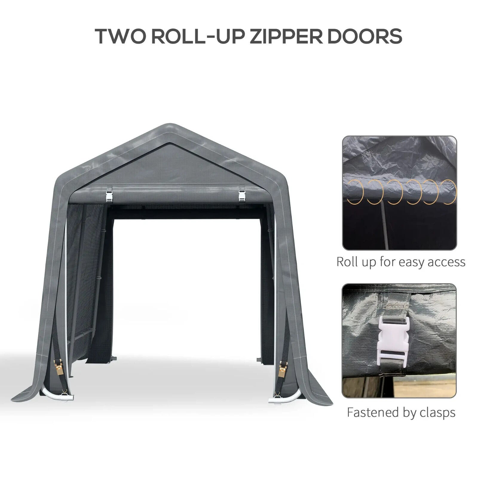 Garden Storage Tent 9 X 7.5ft Heavy Duty Bike Shed w/ Metal Frame & Zipper Doors - Home and Garden Furniture Shop - #rustic - furniture#