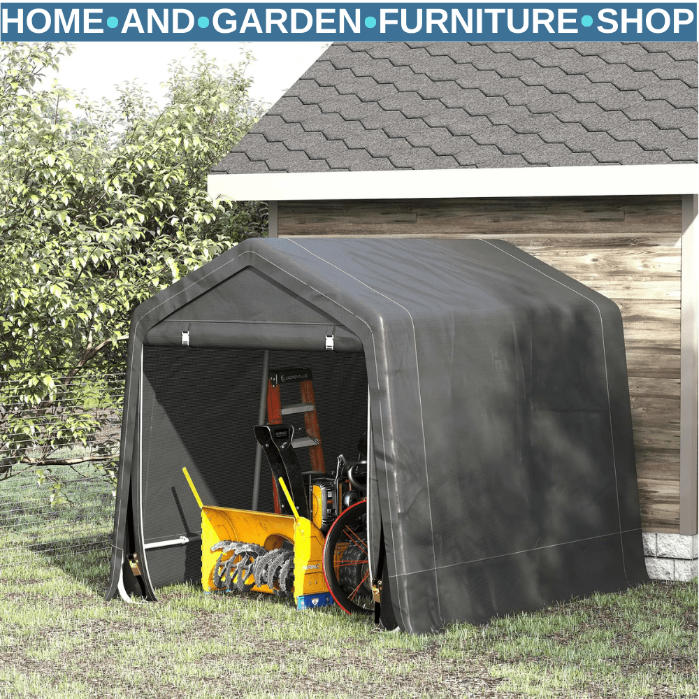 Garden Storage Tent 9 X 7.5ft Heavy Duty Bike Shed w/ Metal Frame & Zipper Doors - Home and Garden Furniture Shop - #rustic - furniture#