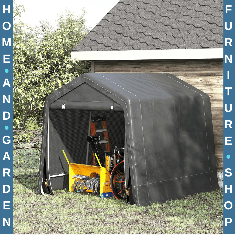 Garden Storage Tent 9 X 7.5ft Heavy Duty Bike Shed w/ Metal Frame & Zipper Doors - Home and Garden Furniture Shop - #rustic - furniture#