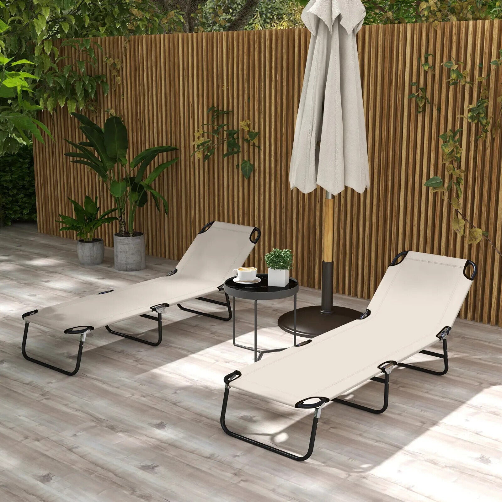 Garden Sun Lounger Recliner Chair with Five Position Adjustable Back for Outdoor - Home and Garden Furniture Shop - #rustic - furniture#