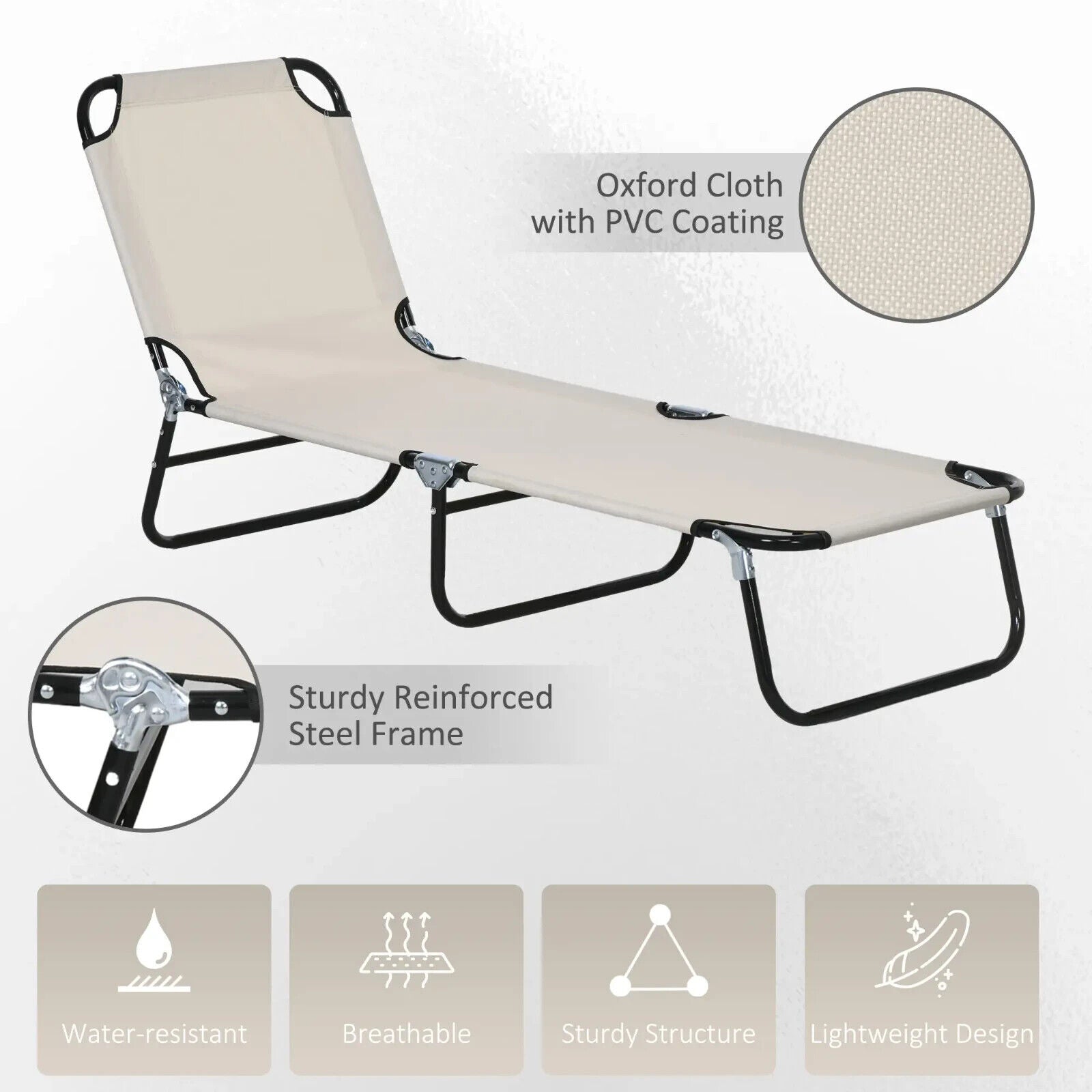 Garden Sun Lounger Recliner Chair with Five Position Adjustable Back for Outdoor - Home and Garden Furniture Shop - #rustic - furniture#