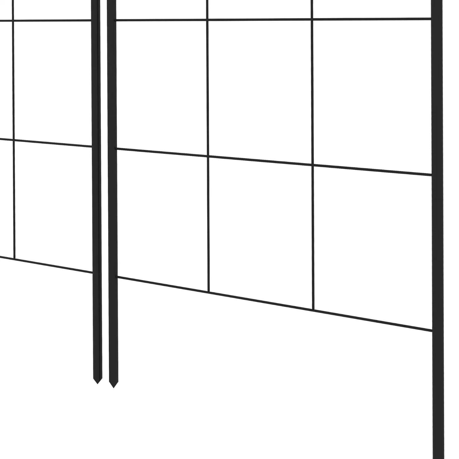 Garden Trellis Set of 2 Plants Support Arched Steel Frames Grid Design Black - Home and Garden Furniture Shop - rustic - furniture