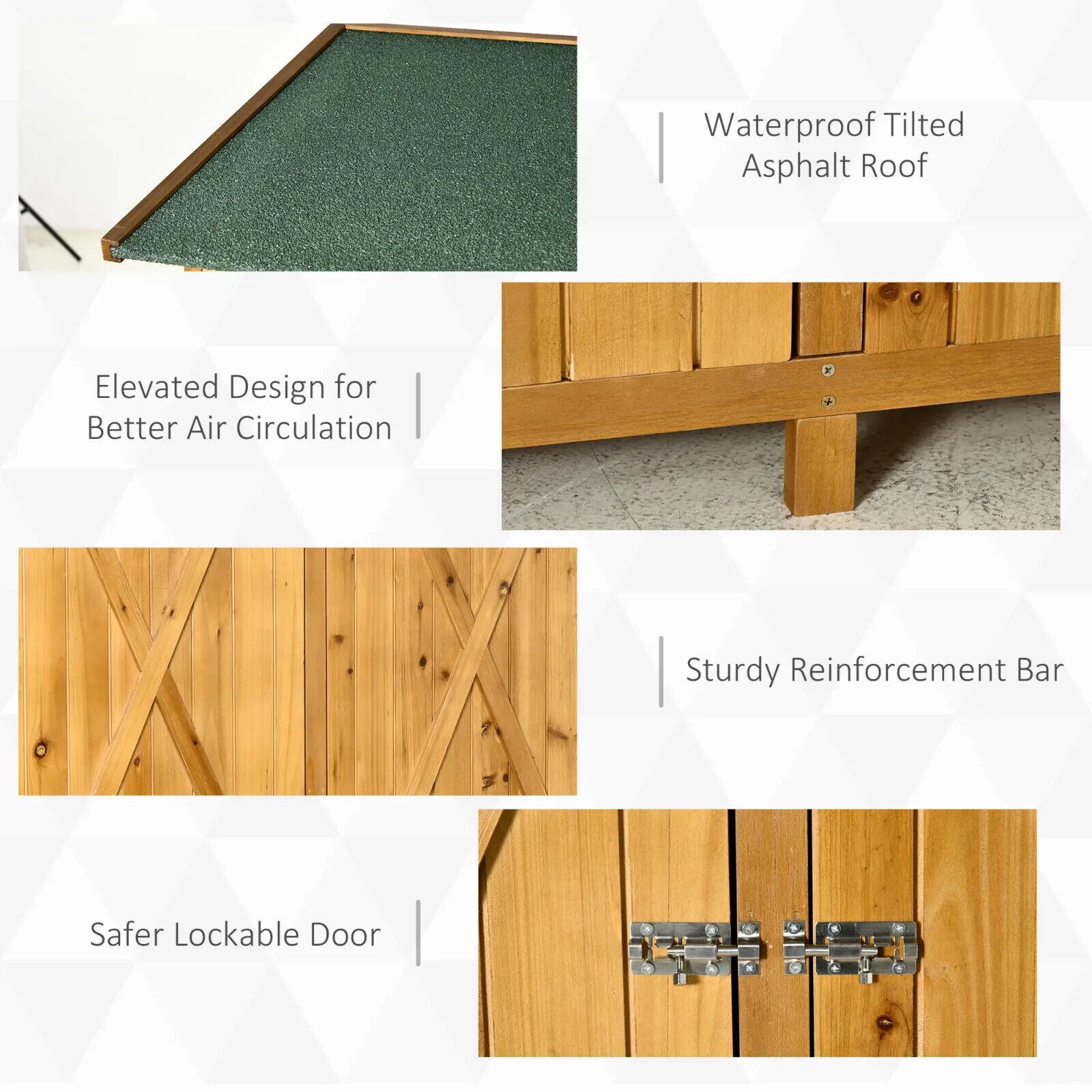 Garden Wood Storage Shed with Flexible Table Hooks Ground Nails Lockable Outdoor - Home and Garden Furniture Shop - #rustic - furniture#