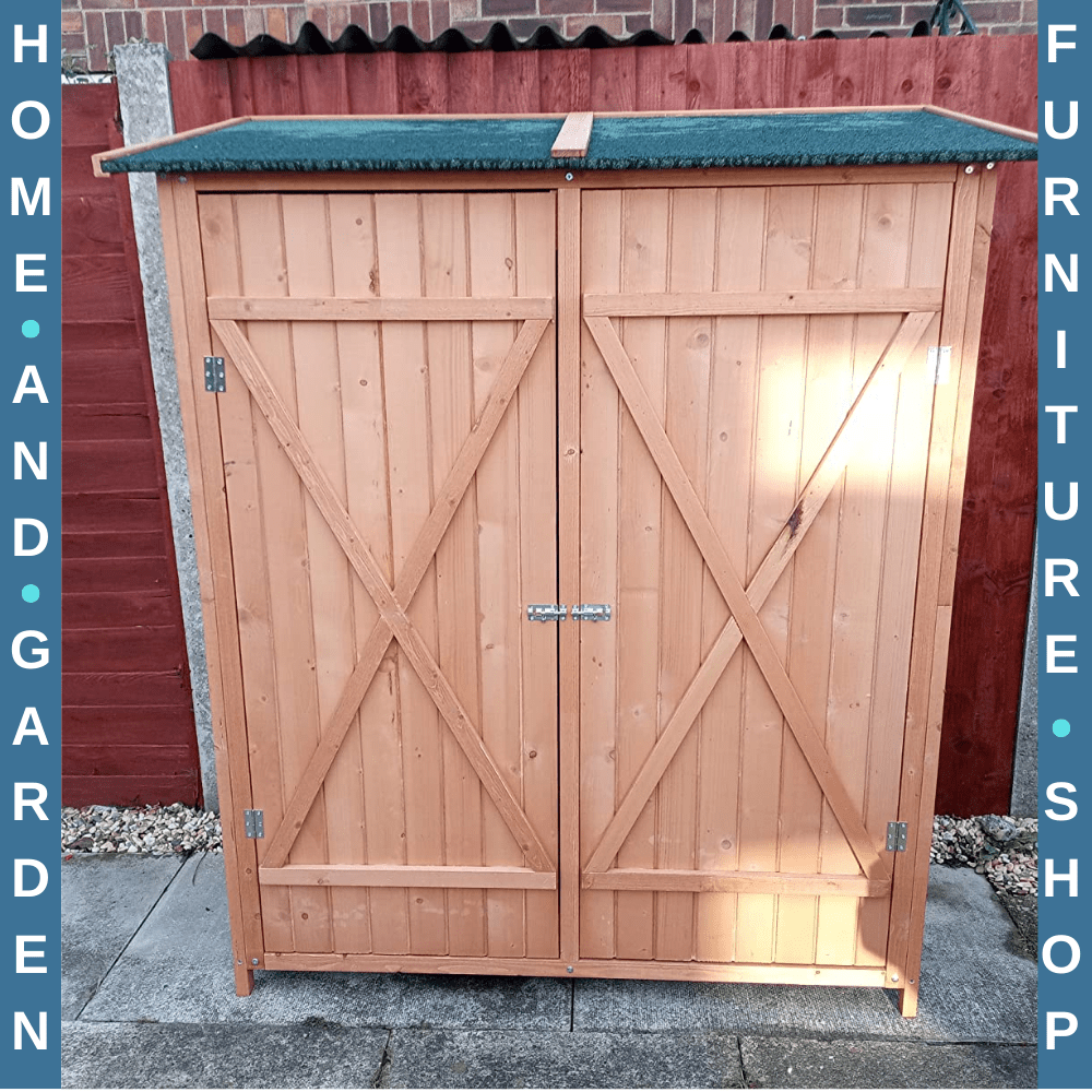 Garden Wood Storage Shed with Flexible Table Hooks Ground Nails Lockable Outdoor - Home and Garden Furniture Shop - #rustic - furniture#