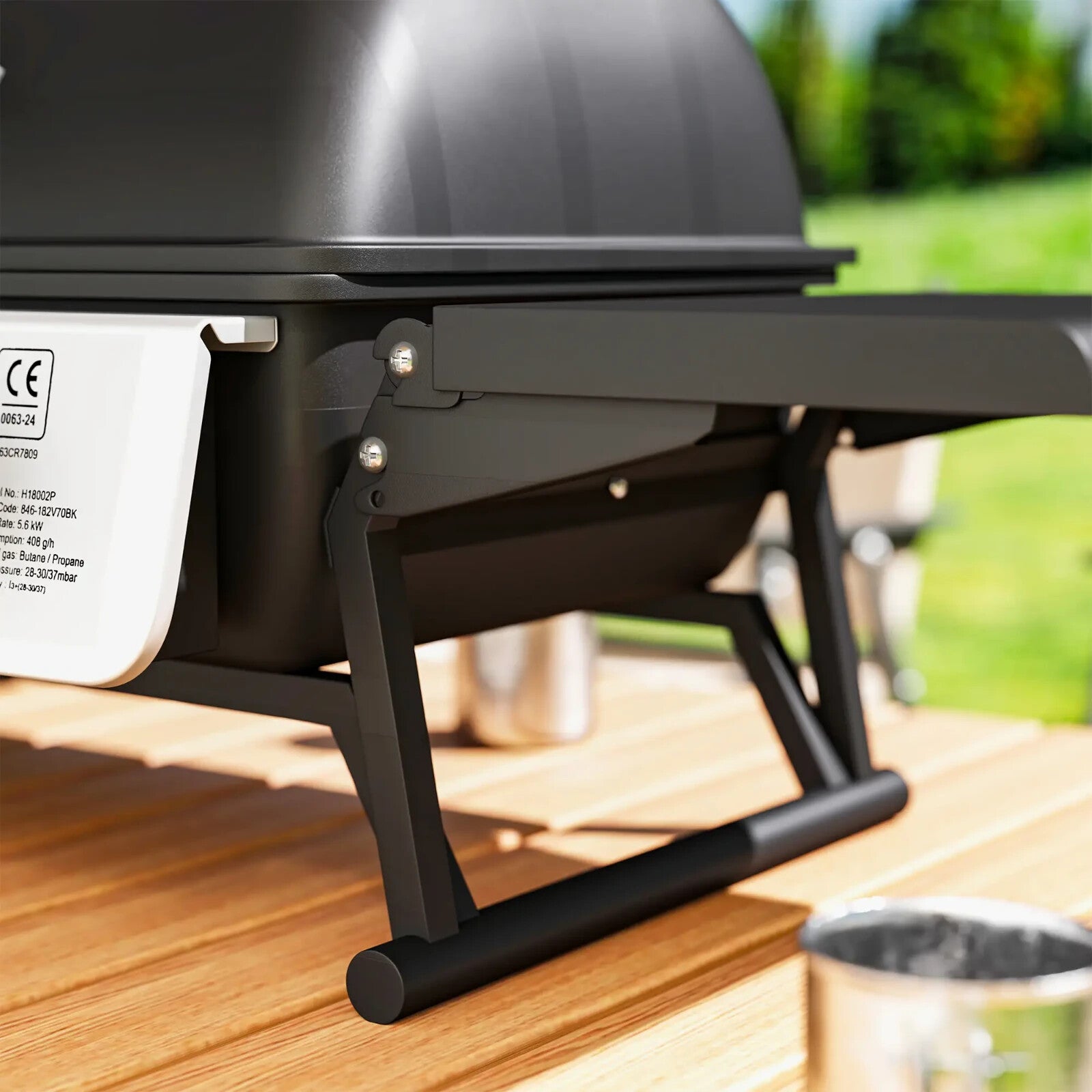 Gas Barbecue Grill 2 Burner Powder Coated with Built - In Thermometer & Lid Black - Home and Garden Furniture Shop - rustic - furniture