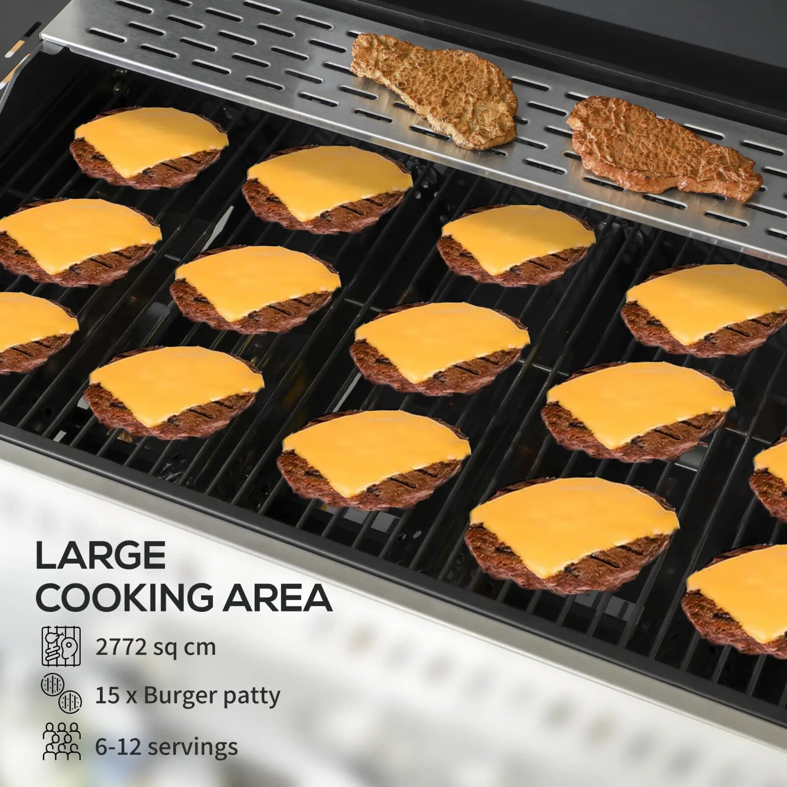 Gas Barbecue Grill Propane with 5 - Burner BBQ Bottle Opener & Thermometer Black - Home and Garden Furniture Shop - rustic - furniture