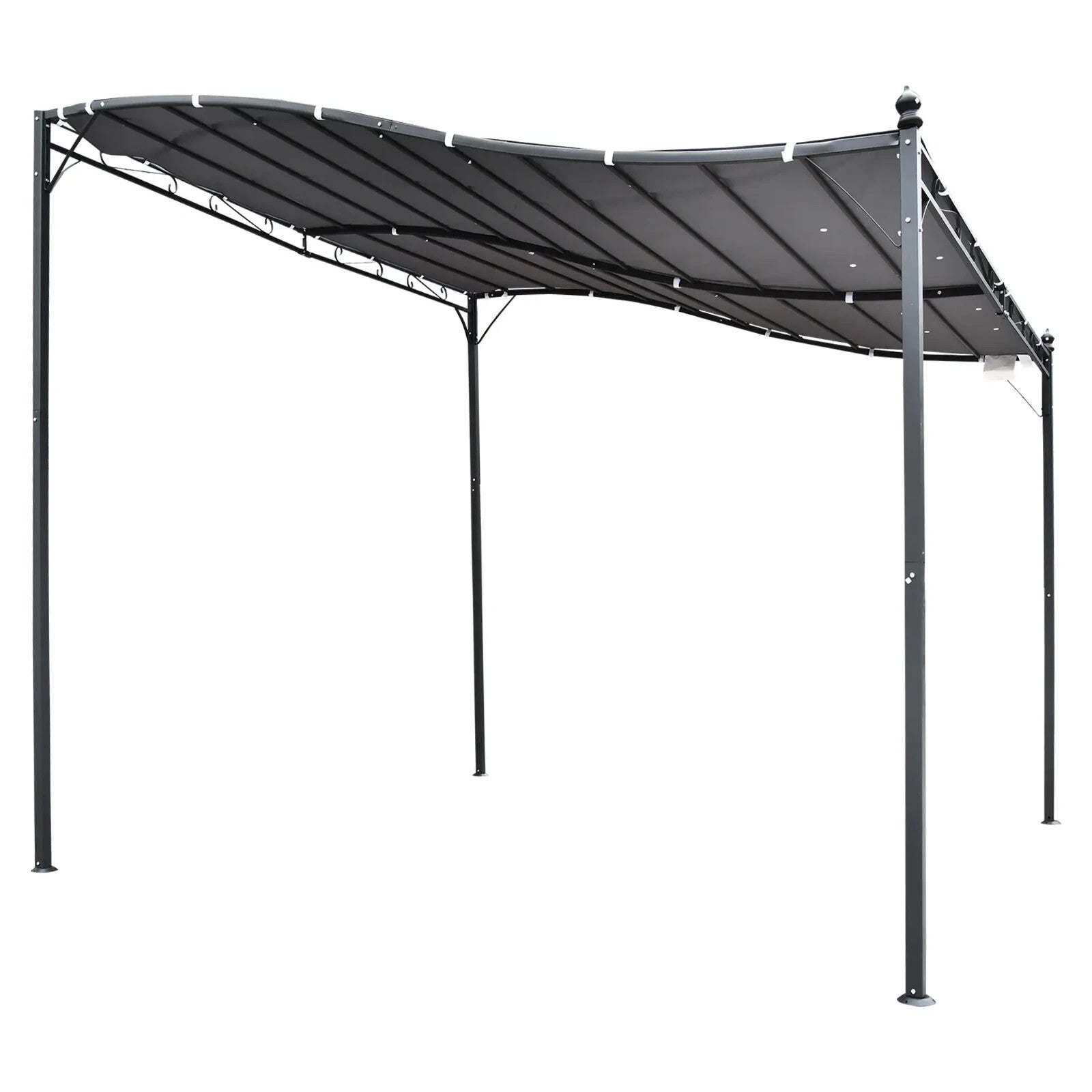 Gazebo Canopy Pergola Sun Shade Shelter Weather - Resistant & Rust - Resistant Grey - Home and Garden Furniture Shop - rustic - furniture