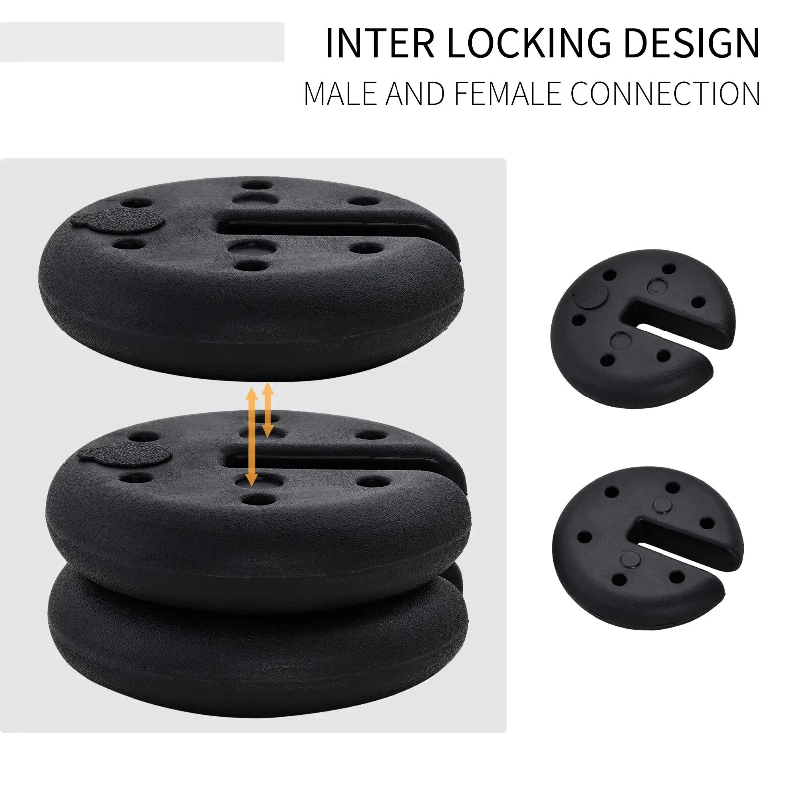 Gazebo Leg Weights Set of 4 Round Heavy Duty Sand Fillable For Canopy Black - Home and Garden Furniture Shop - rustic - furniture