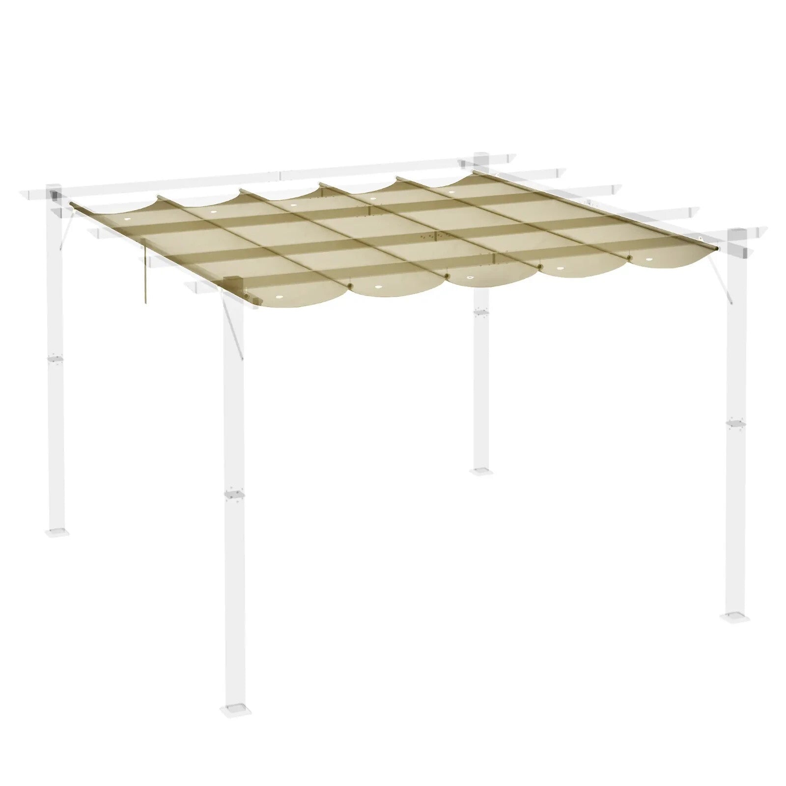 Gazebo Pergola Retractable Roof Sun Shade Canopy Cover with Eight Holes Beige - Home and Garden Furniture Shop - rustic - furniture