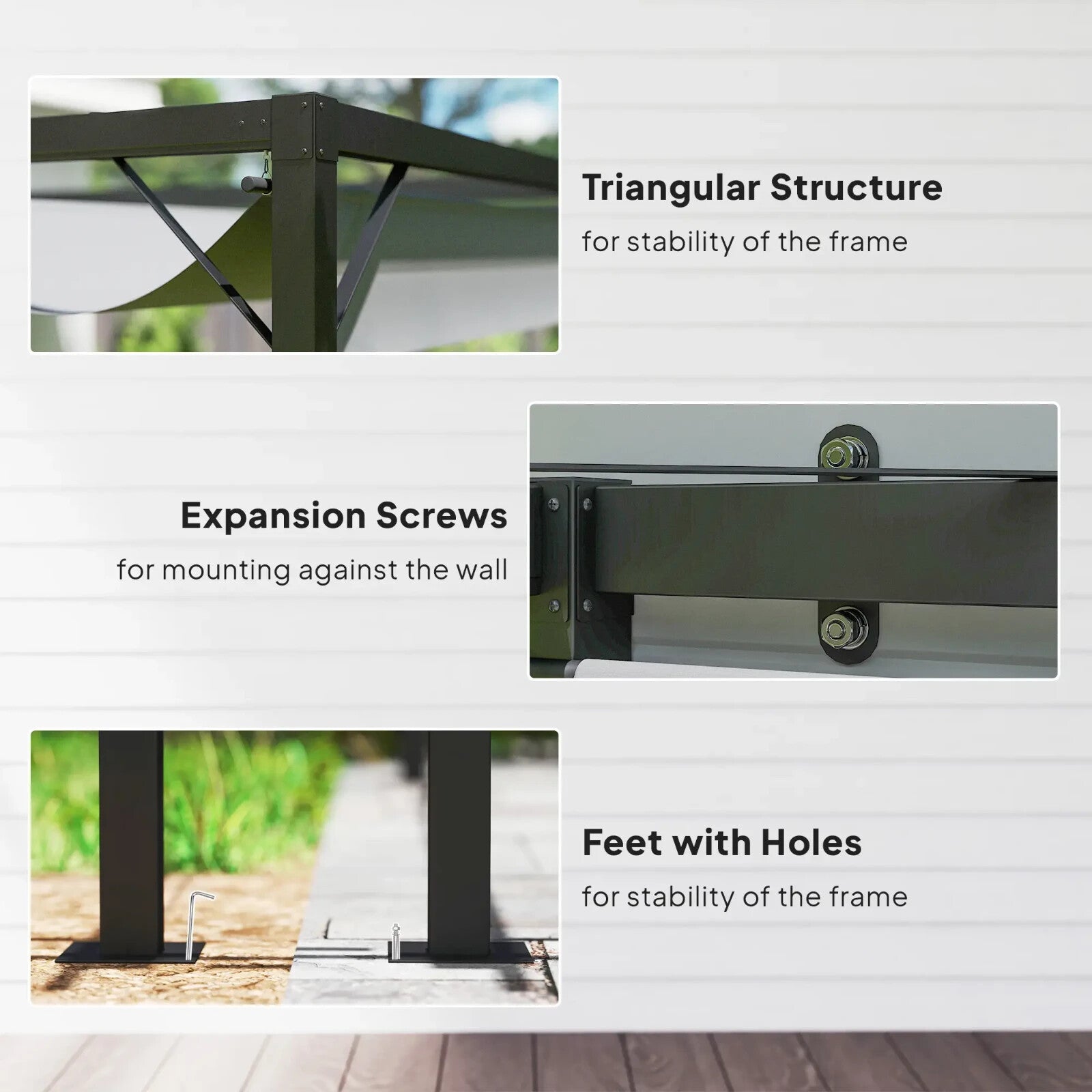 Gazebo Pergola Retractable Roof Sun Shelter Canopy with Adjustable Hight Grey - Home and Garden Furniture Shop - rustic - furniture
