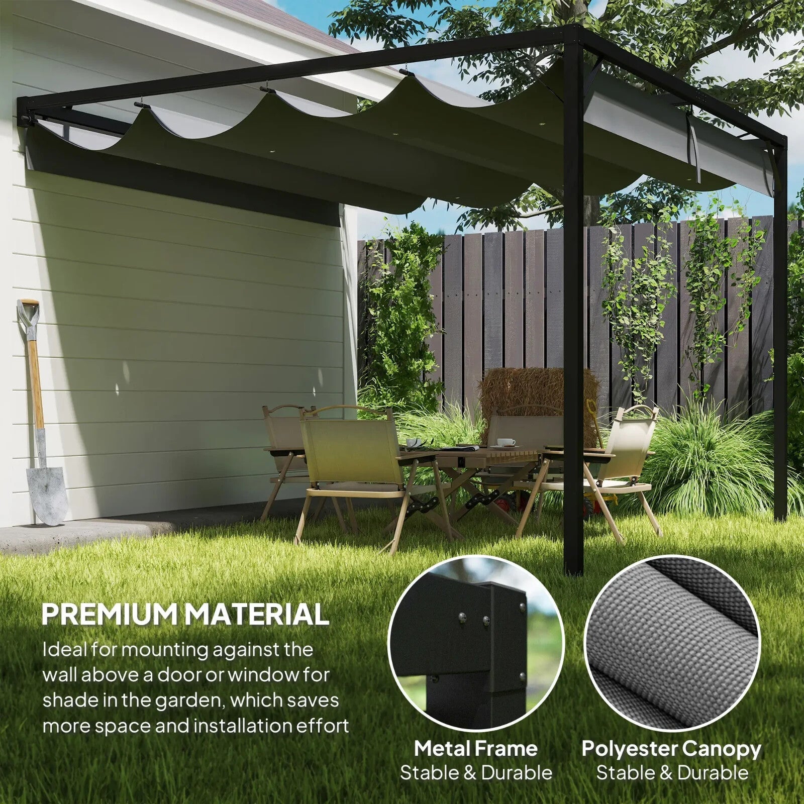 Gazebo Pergola Retractable Roof Sun Shelter Canopy with Adjustable Hight Grey - Home and Garden Furniture Shop - rustic - furniture