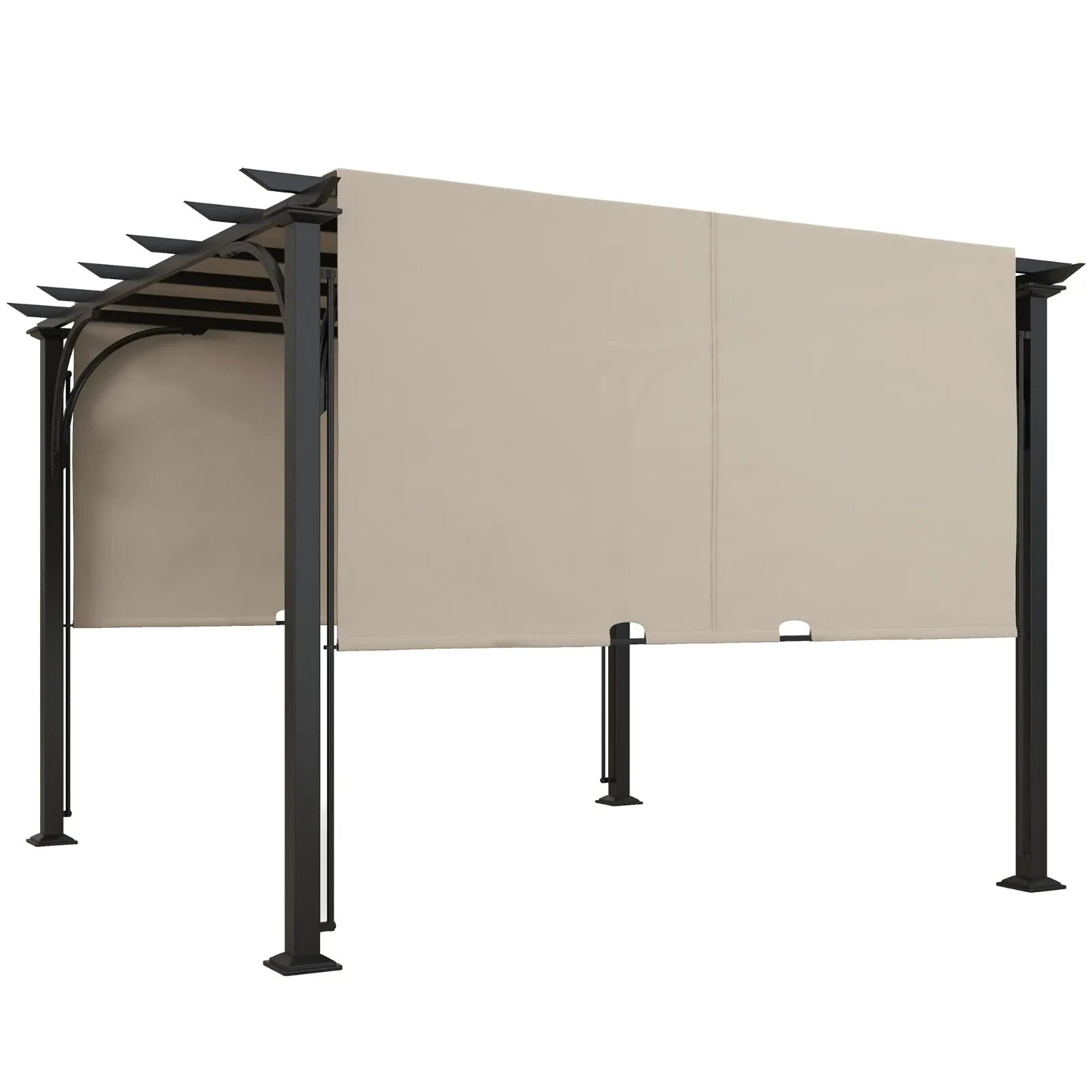 Gazebo Pergola Sun Shelter Canopy with Adjustable Height & Drawstring Beige - Home and Garden Furniture Shop - rustic - furniture
