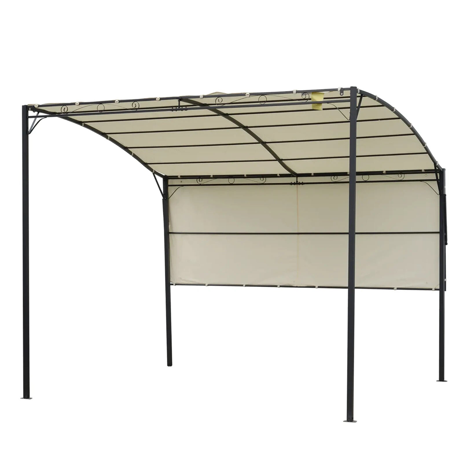 Gazebo Sunshade Shelter Rectangle Wall Mounted with Extended Canopy Cream White - Home and Garden Furniture Shop - rustic - furniture