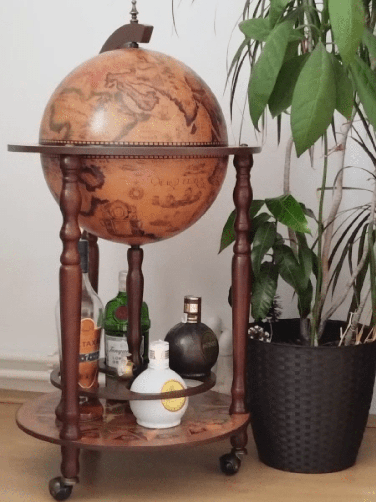 Globe Drinks Cabinet Trolley Retro Bar Wine Rack Glass Alcohol Bottle Storage - Home and Garden Furniture Shop - rustic - furniture