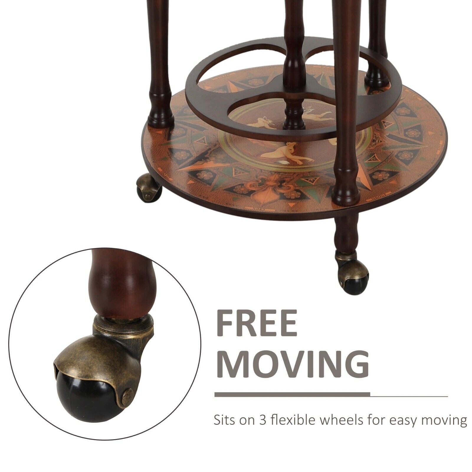 Globe Drinks Cabinet Trolley Retro Bar Wine Rack Glass Alcohol Bottle Storage - Home and Garden Furniture Shop - rustic - furniture