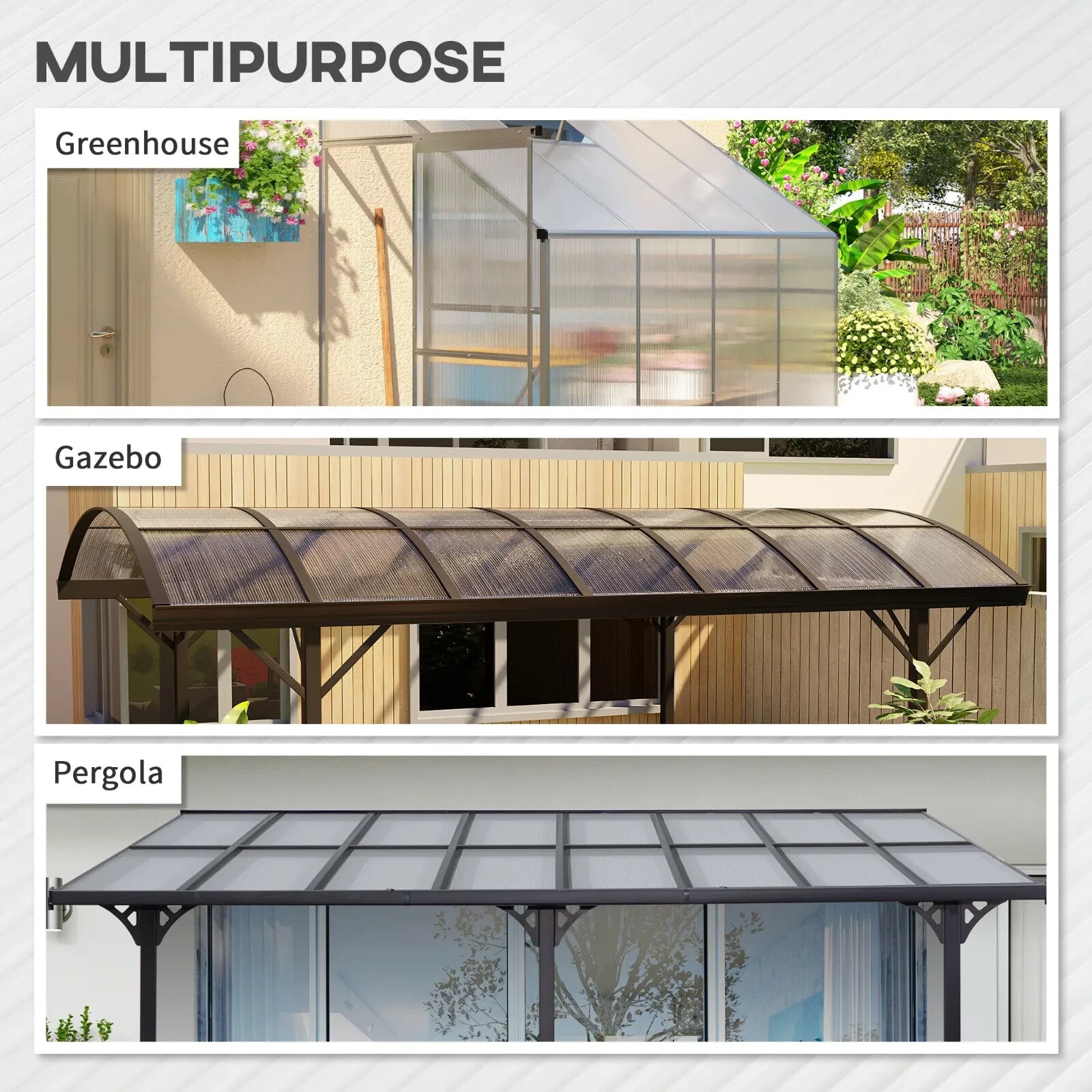 Greenhouse Panels 14 - Piece UV - Resistant Polycarbonate Roofing Sheets Clear - Home and Garden Furniture Shop - rustic - furniture
