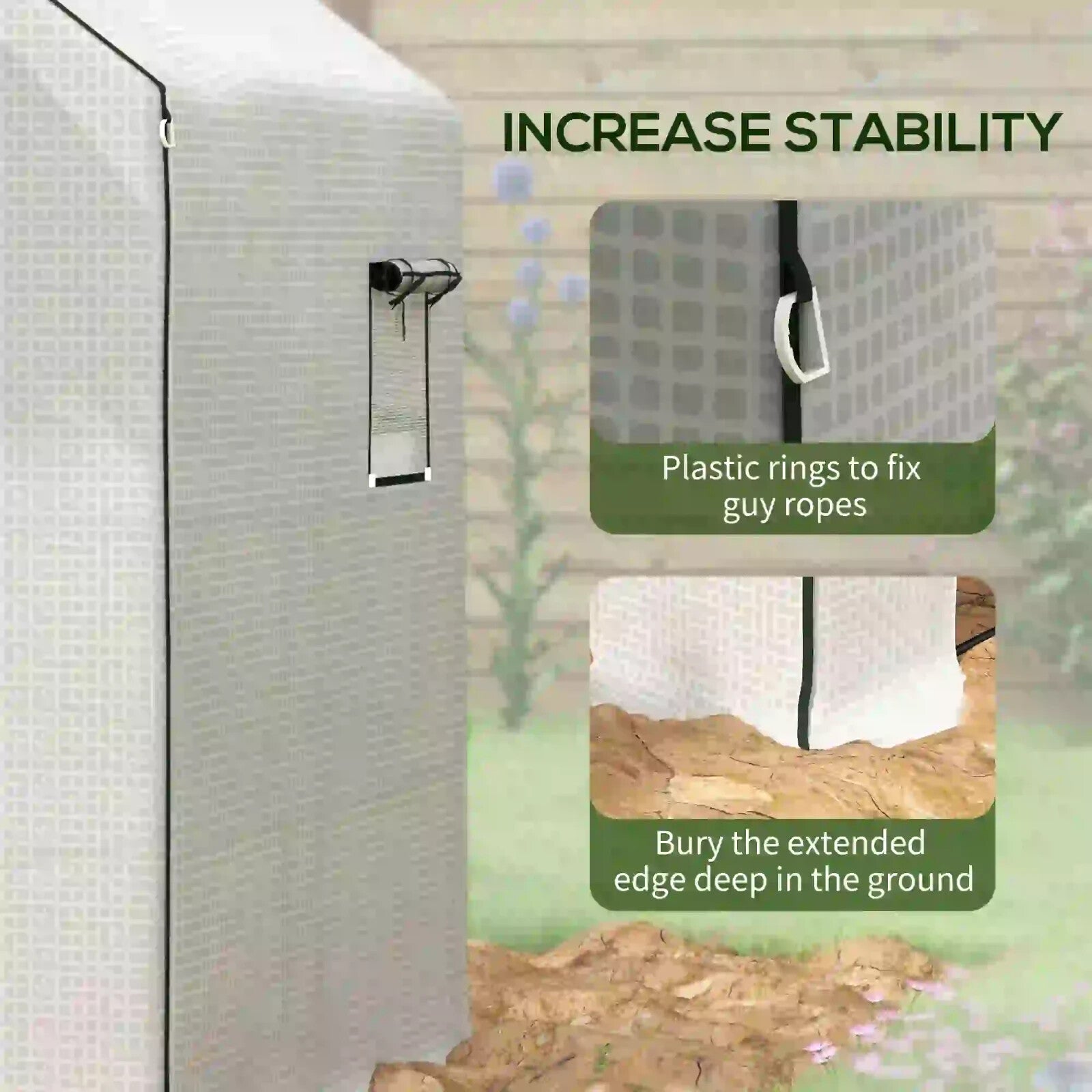 Greenhouse Replacement Cover 3 - Layer Walk - In with Roll - Up Door & Windows White - Home and Garden Furniture Shop - rustic - furniture