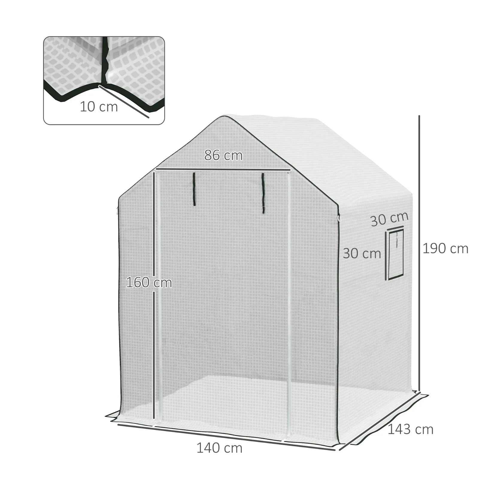 Greenhouse Replacement Cover 3 - Layer Walk - In with Roll - Up Door & Windows White - Home and Garden Furniture Shop - rustic - furniture