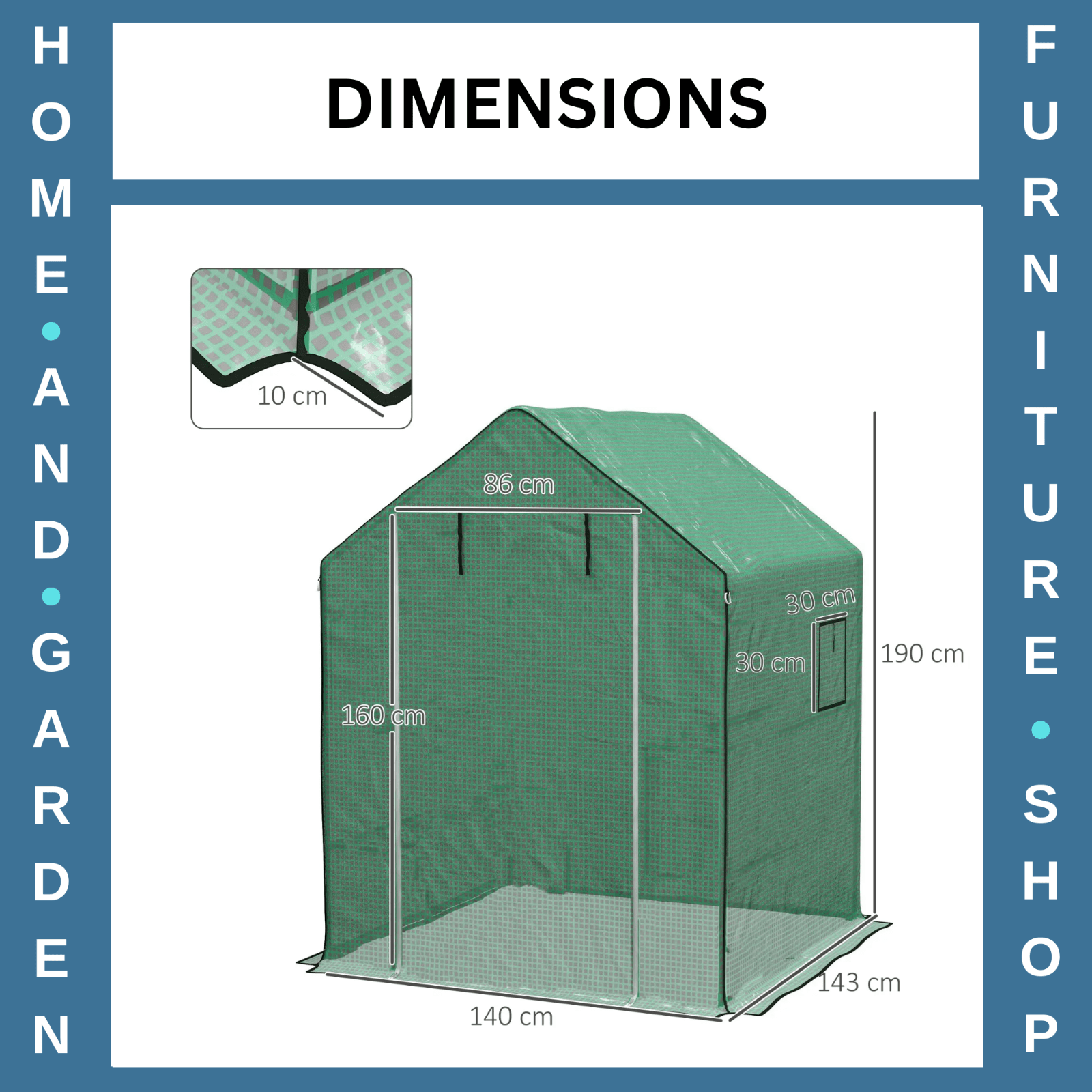 Greenhouse Replacement Cover 3 - Layer with Roll - Up Door & Mesh Windows Green - Home and Garden Furniture Shop - rustic - furniture