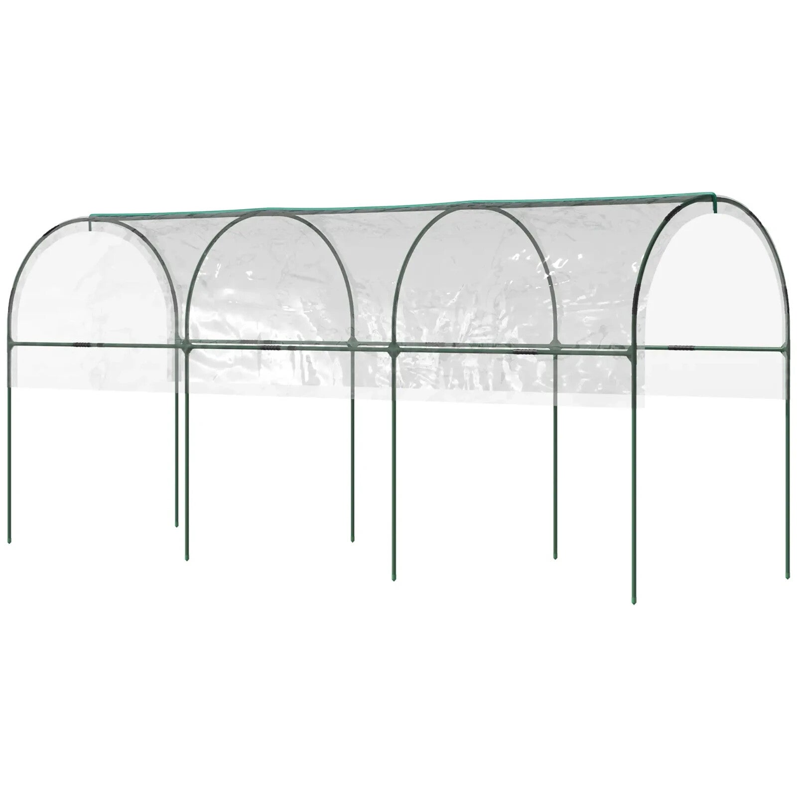 Greenhouse Tunnel with 4 Hoops, Guy Ropes, Pointed Bottom & Curved Top Clear - Home and Garden Furniture Shop - rustic - furniture