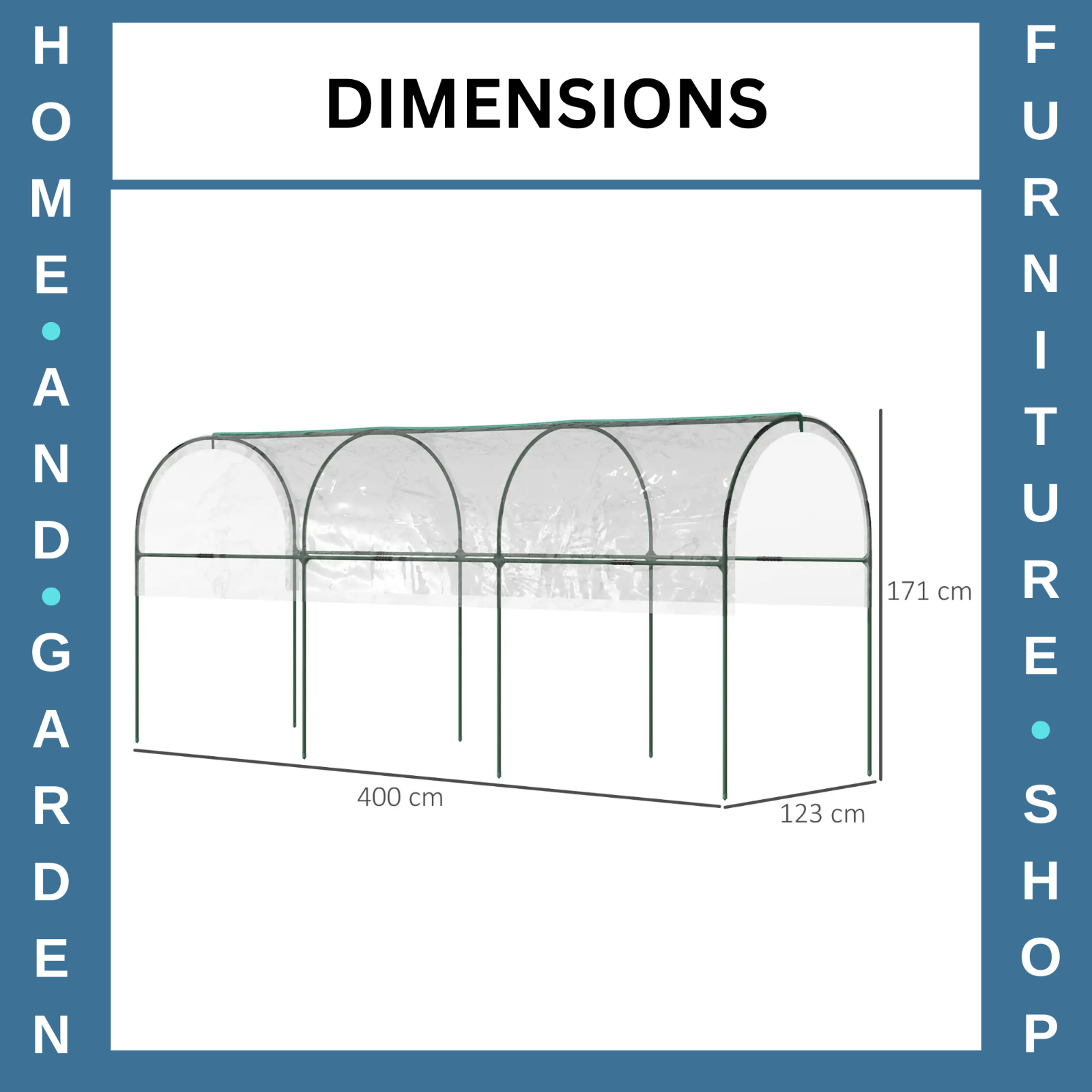 Greenhouse Tunnel with 4 Hoops, Guy Ropes, Pointed Bottom & Curved Top Clear - Home and Garden Furniture Shop - rustic - furniture