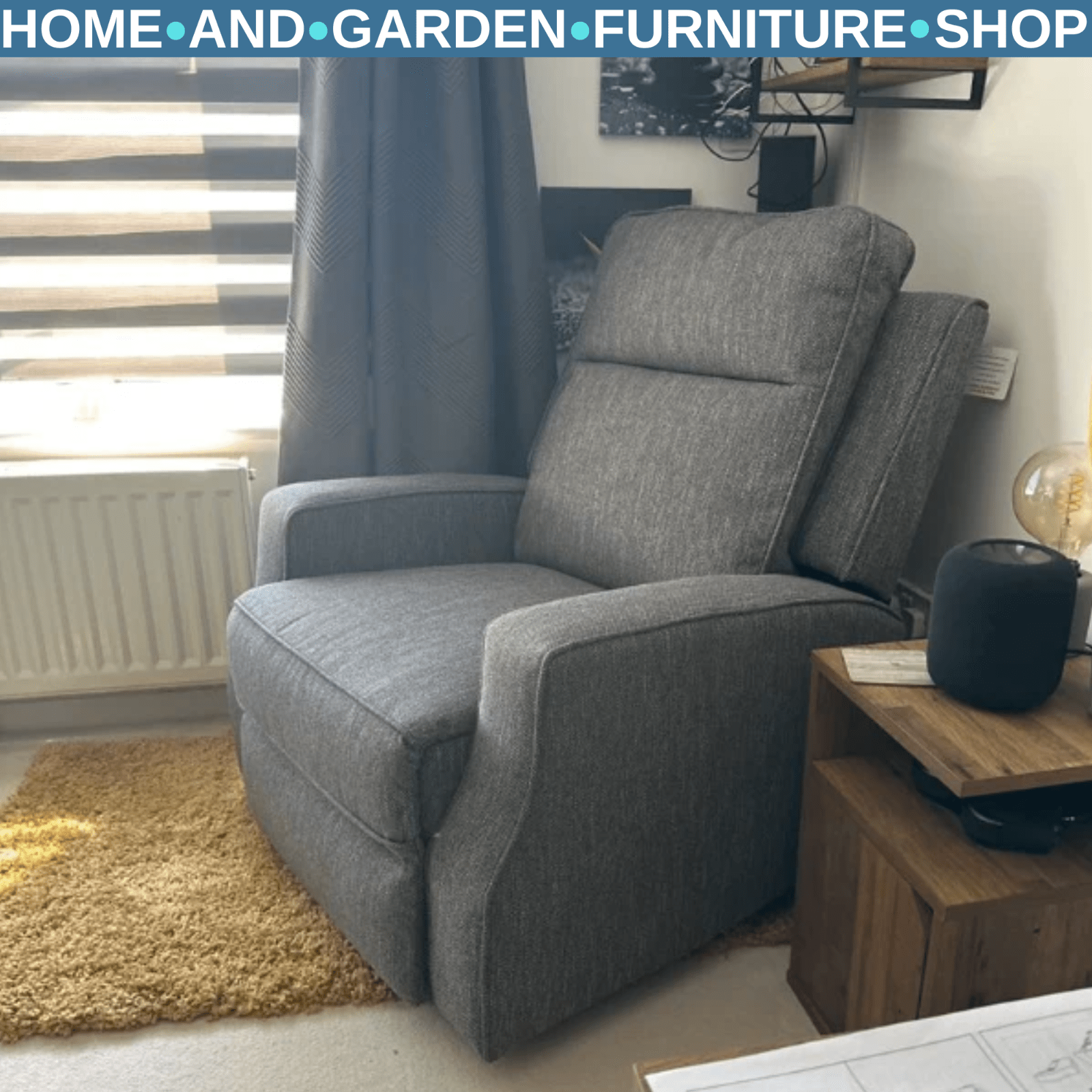 Grey Electric Armchair Fabric Recliner Chair USB Port Sofa Footrest Comfy Seat - Home and Garden Furniture Shop - rustic - furniture