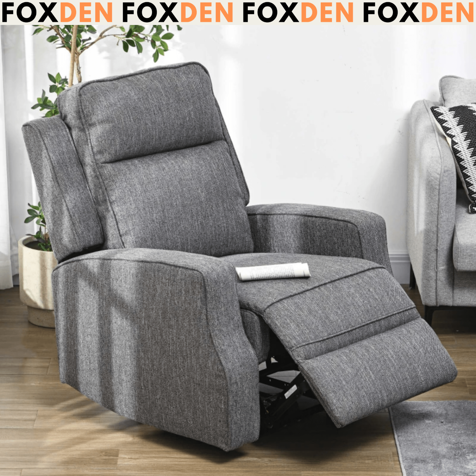Grey Electric Armchair Fabric Recliner Chair USB Port Sofa Footrest Comfy Seat - Home and Garden Furniture Shop - #rustic - furniture#