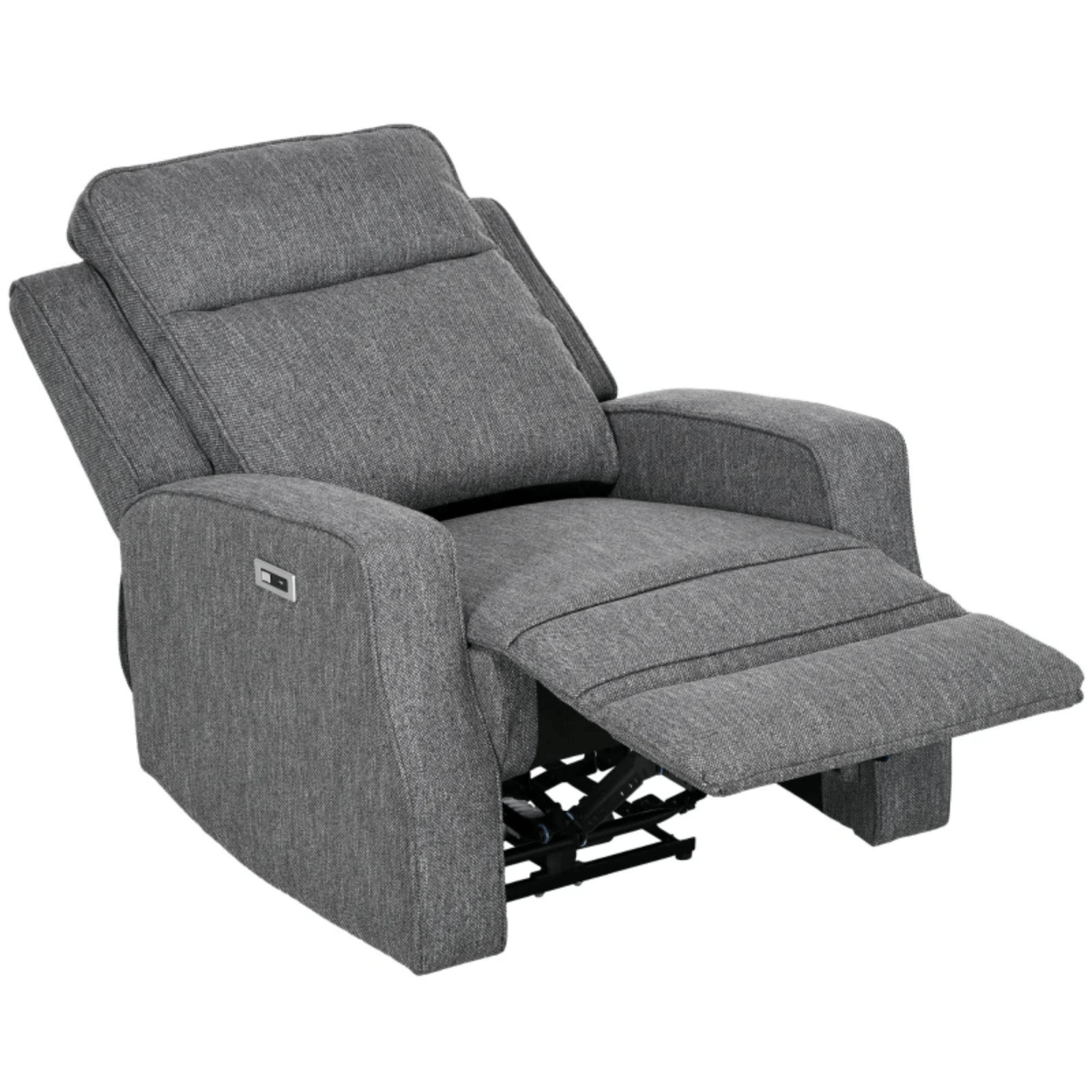 Grey Electric Armchair Fabric Recliner Chair USB Port Sofa Footrest Comfy Seat - Home and Garden Furniture Shop - rustic - furniture