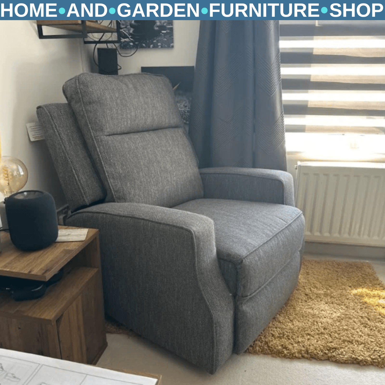 Grey Electric Armchair Fabric Recliner Chair USB Port Sofa Footrest Comfy Seat - Home and Garden Furniture Shop - rustic - furniture