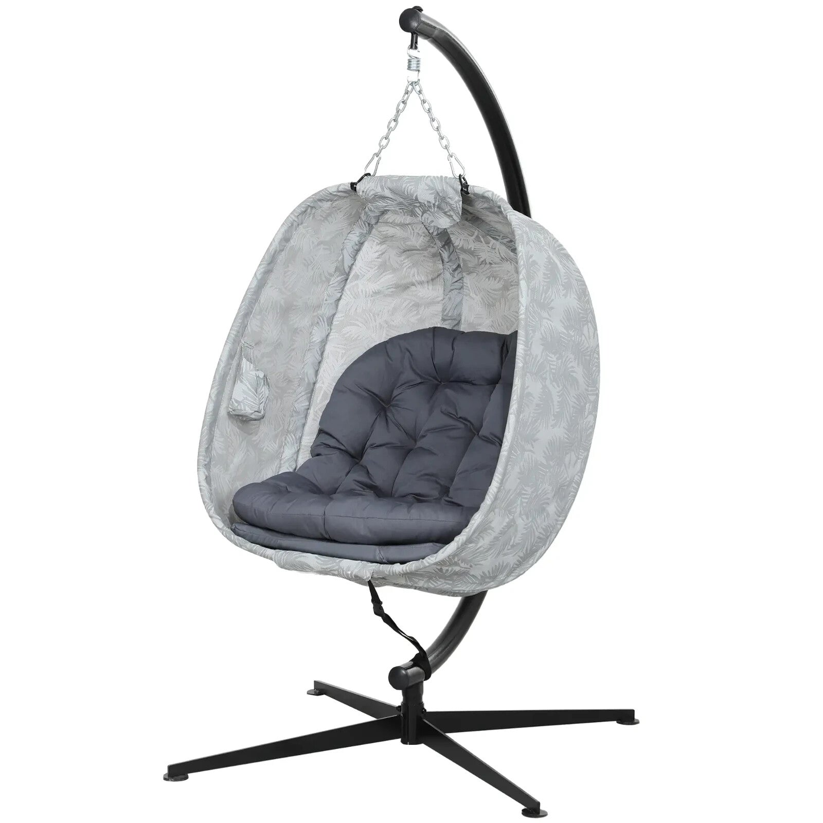 Grey Hanging Egg Chair Outdoor Indoor Swing Chair Conservatory Garden Furniture - Home and Garden Furniture Shop - rustic - furniture