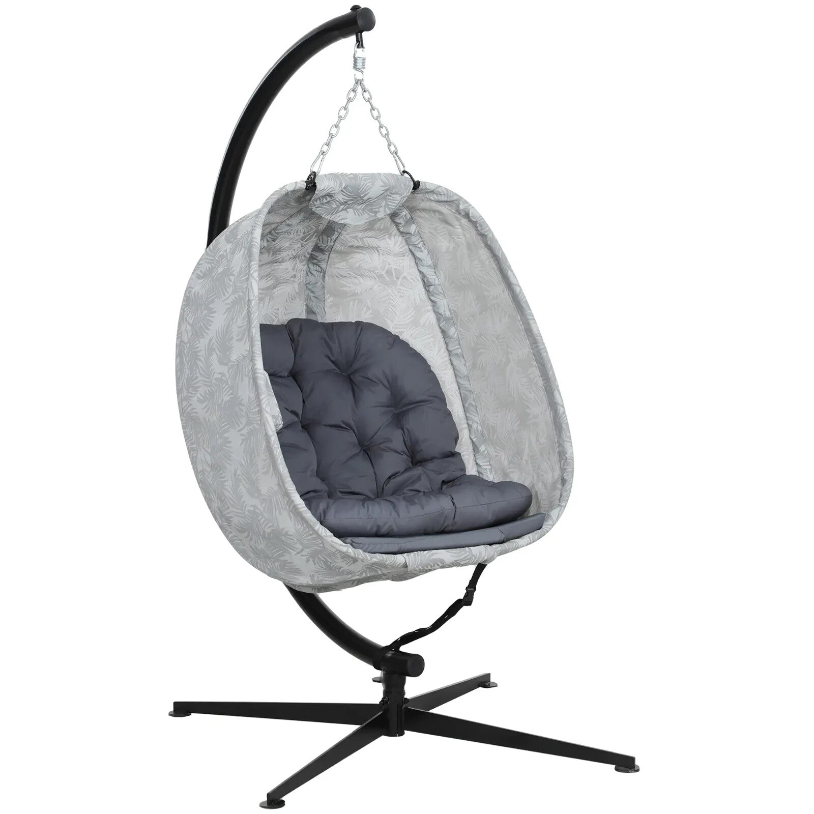 Grey Hanging Egg Chair Outdoor Indoor Swing Chair Conservatory Garden Furniture - Home and Garden Furniture Shop - rustic - furniture