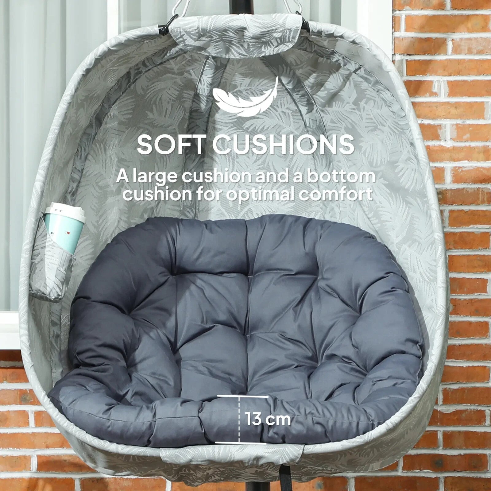 Grey Hanging Egg Chair Outdoor Indoor Swing Chair Conservatory Garden Furniture - Home and Garden Furniture Shop - rustic - furniture