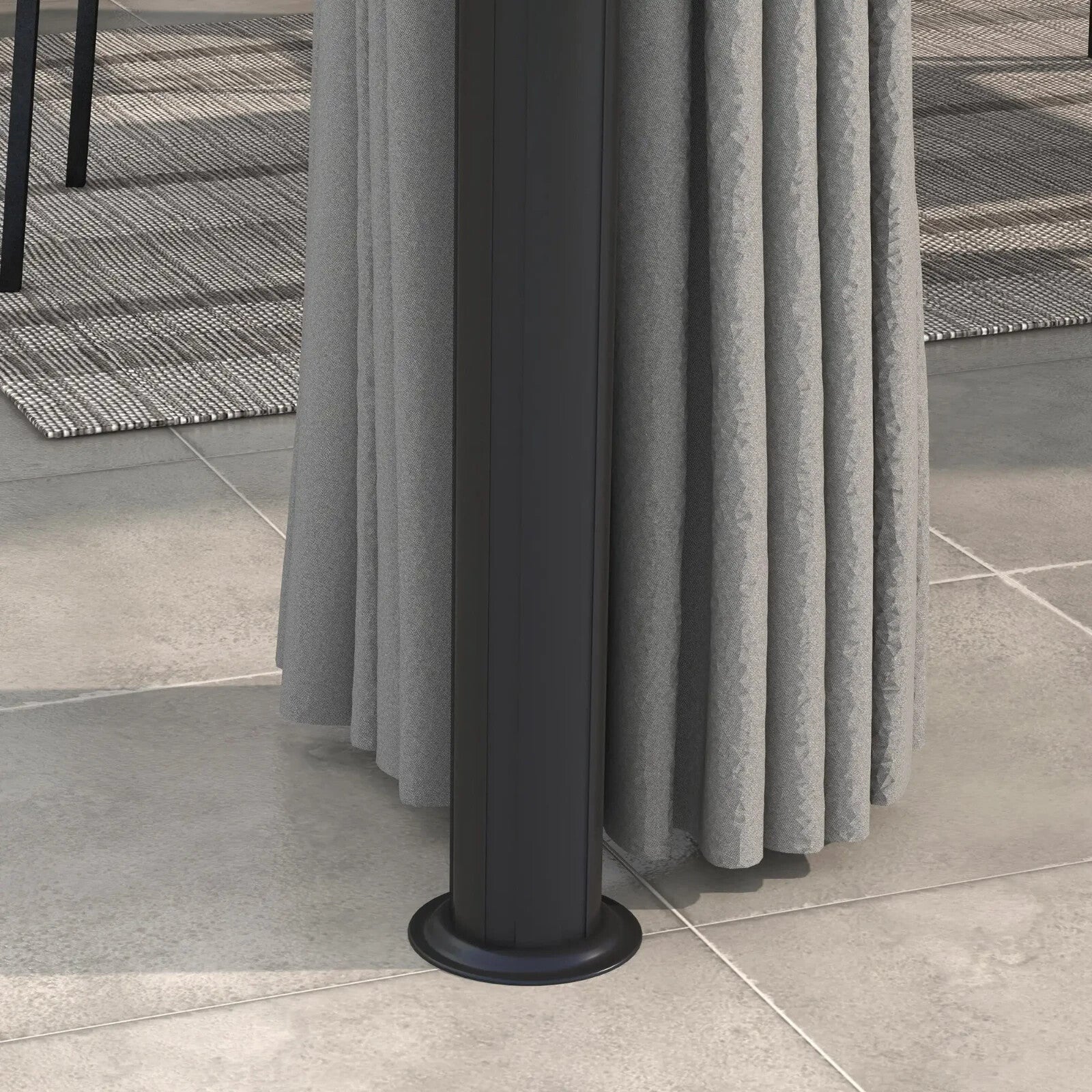 Grey Heavy Duty 3 x 3m Patio Gazebo Garden Shelter Mosquito Netting Double Roof - Home and Garden Furniture Shop - rustic - furniture