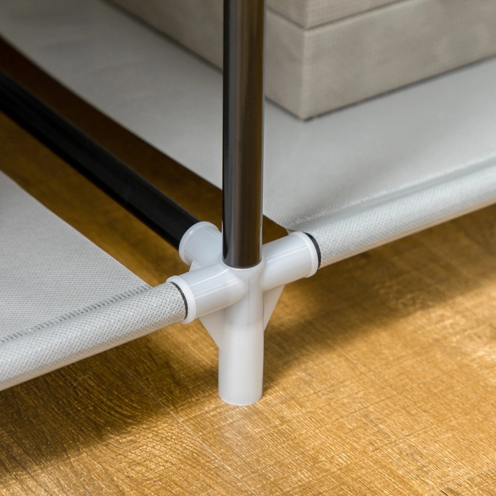 Grey Open Wardrobe Cover Hanging Clothes Rail Rack Metal Bedroom Storage Shelves - Home and Garden Furniture Shop - rustic - furniture