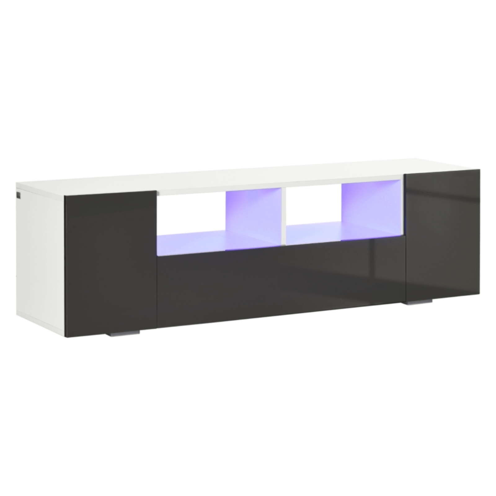 Grey TV Unit Cabinet LED TVs for 60" TV Stand Storage Media Centre Doors Shelves - Home and Garden Furniture Shop - rustic - furniture