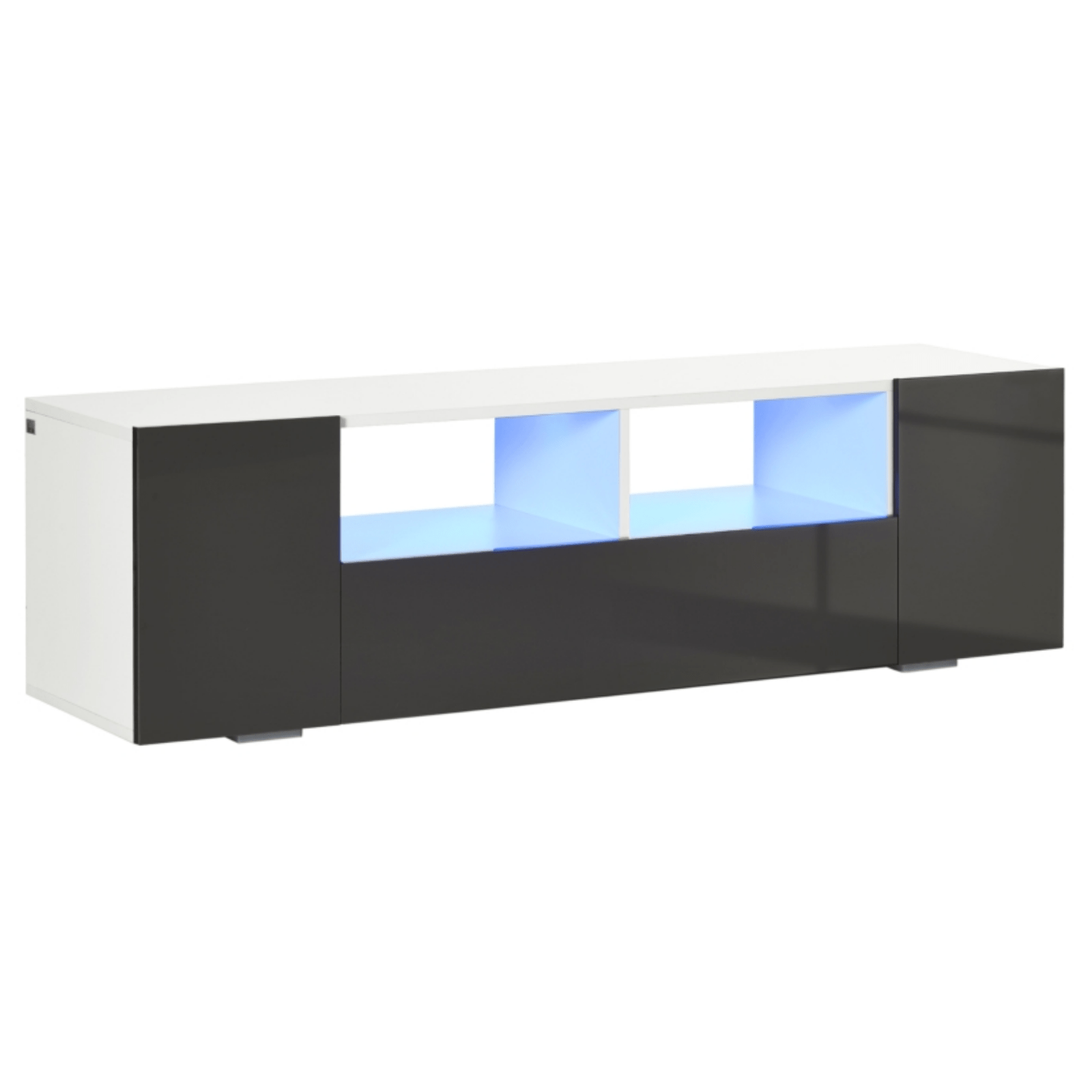Grey TV Unit Cabinet LED TVs for 60" TV Stand Storage Media Centre Doors Shelves - Home and Garden Furniture Shop - rustic - furniture