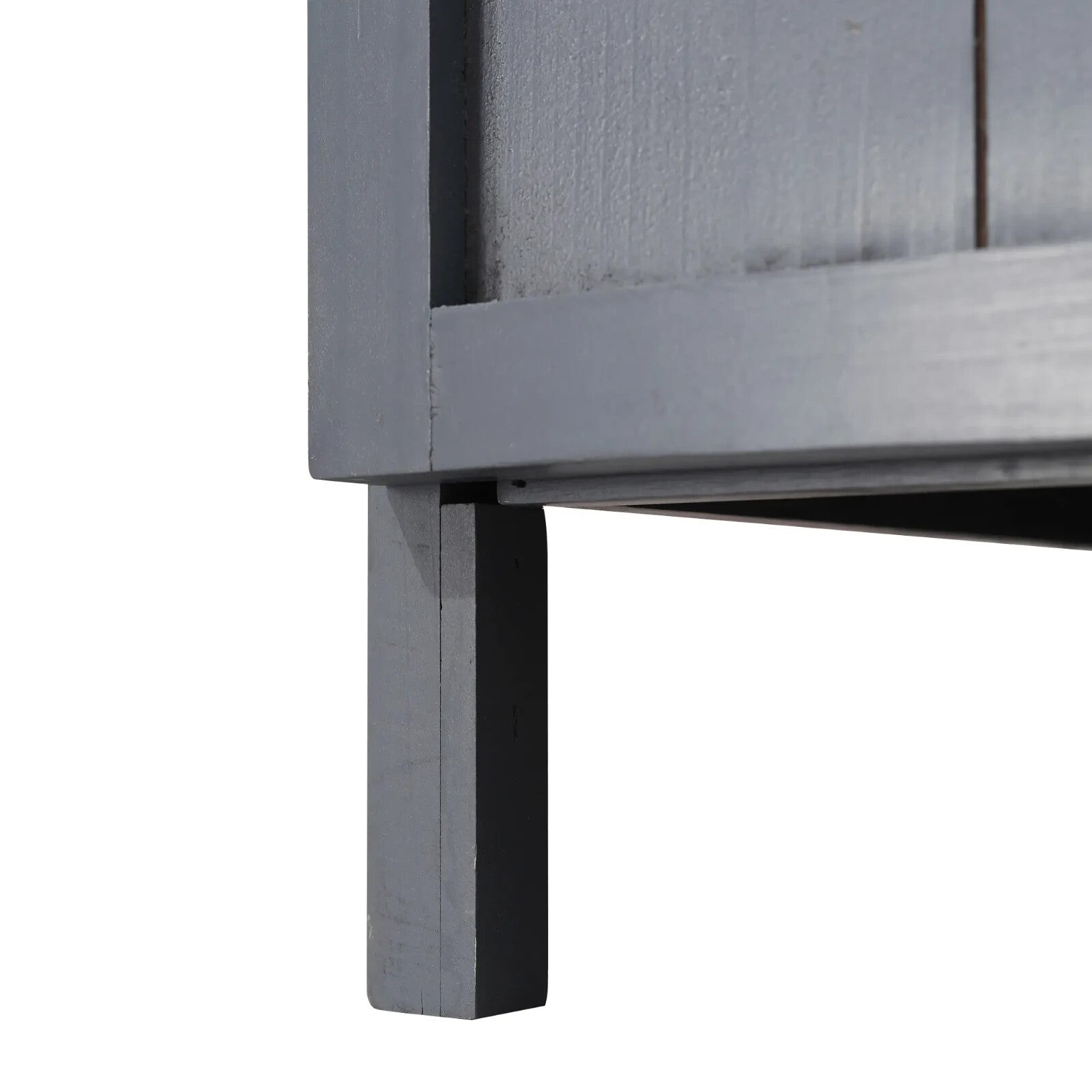 Grey Wooden Garden Storage Cabinet Potting Bench Table with Galvanized Top Shelf - Home and Garden Furniture Shop - rustic - furniture