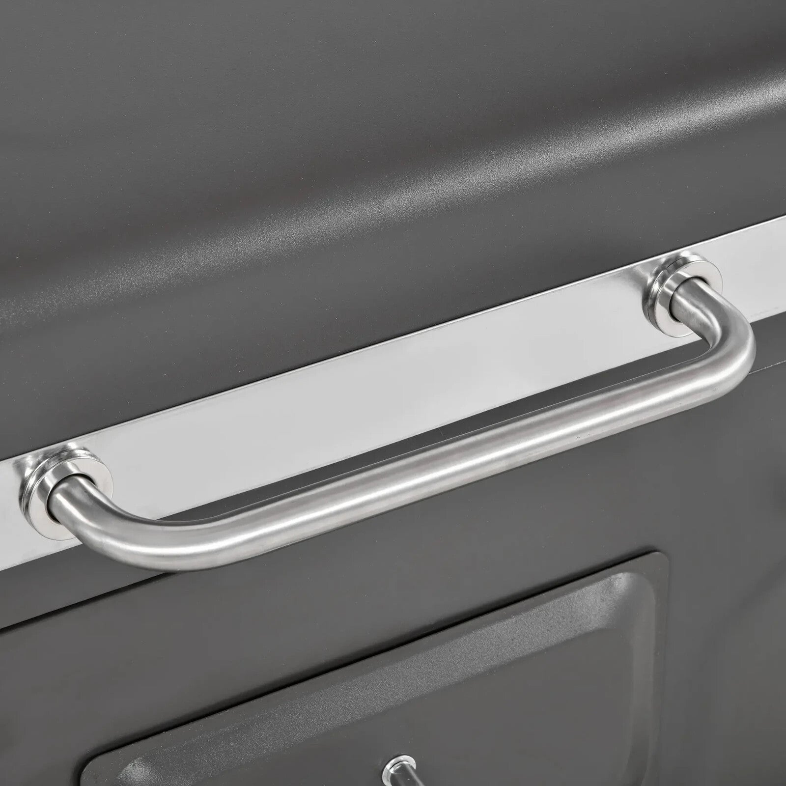 Grill BBQ Trolley with Side Table & Height Adjustable Charcoal Pan Deep Grey - Home and Garden Furniture Shop - rustic - furniture