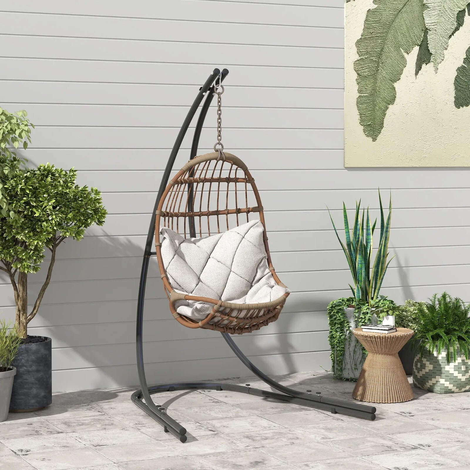 Hammock Chair Stand Heavy Duty Metal Frame for Outdoor Garden Hanging Swing Seat - Home and Garden Furniture Shop - rustic - furniture