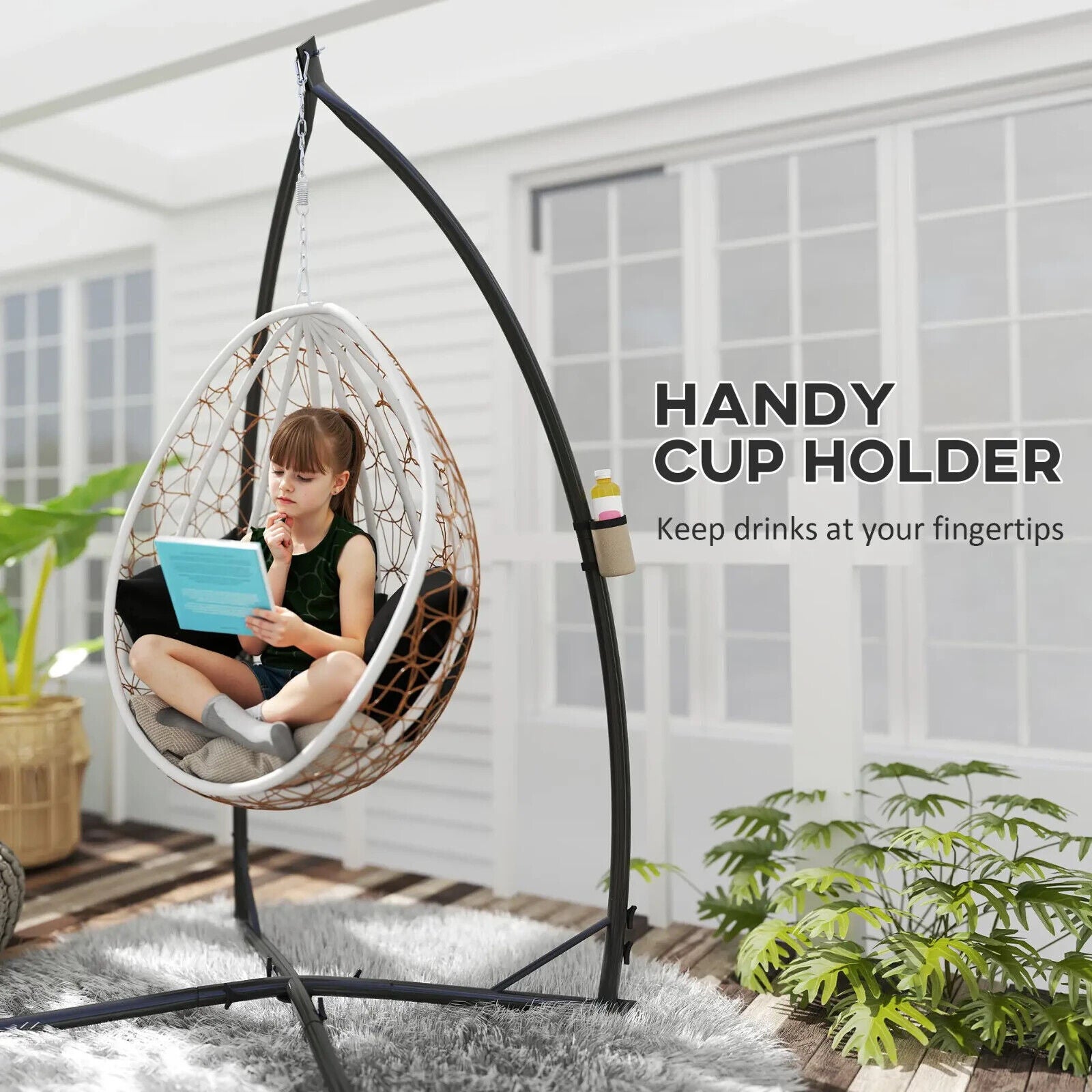 Hammock Chair Stand Heavy Duty Steel Frame w/ X Shape Base for Garden Egg Swing - Home and Garden Furniture Shop - #rustic - furniture#