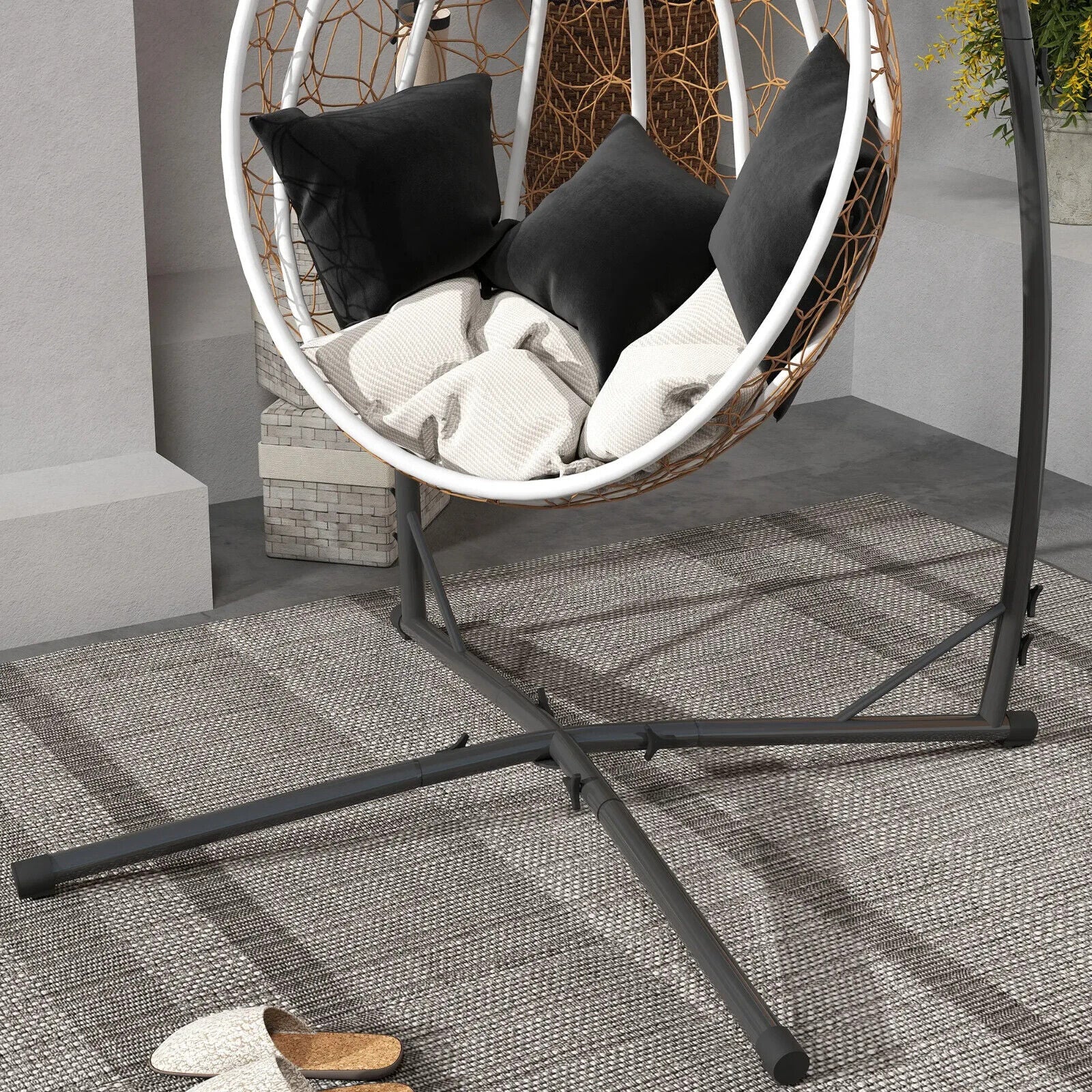 Hammock Chair Stand Heavy Duty Steel Frame w/ X Shape Base for Garden Egg Swing - Home and Garden Furniture Shop - #rustic - furniture#