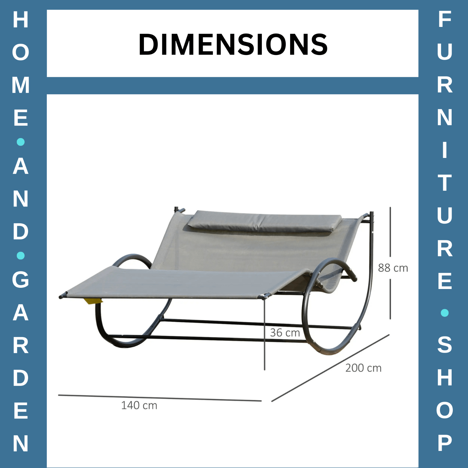 Hammock Chair Sun Bed Rocking Seat with Metal Frame and Pillow for Garden Grey - Home and Garden Furniture Shop - rustic - furniture