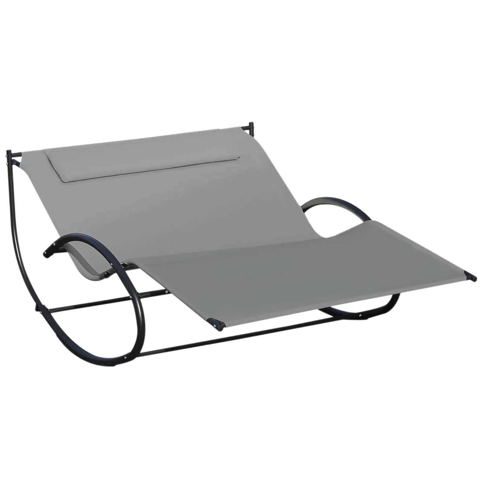Hammock Chair Sun Bed Rocking Seat with Metal Frame and Pillow for Garden Grey - Home and Garden Furniture Shop - #rustic - furniture#