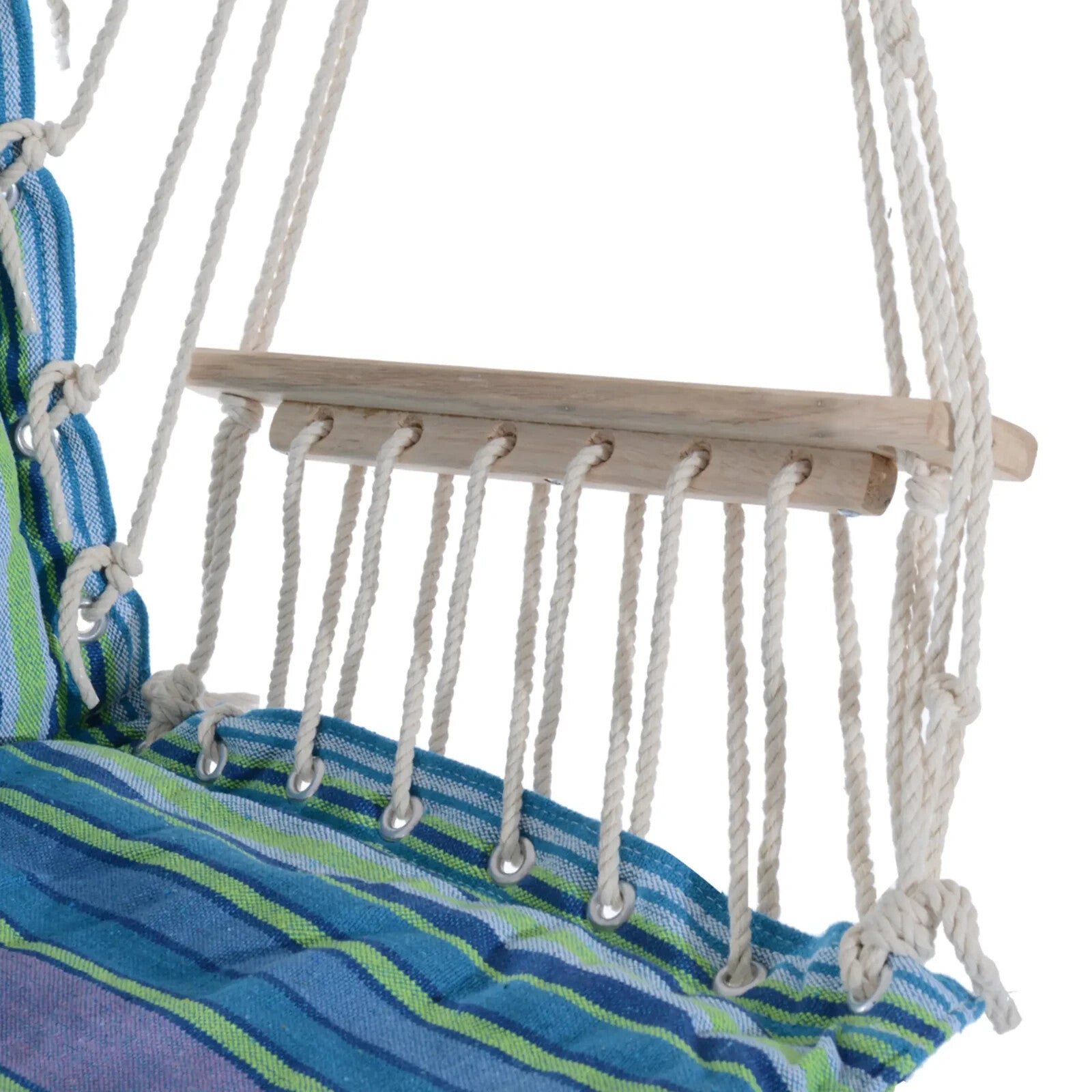 Hammock Hanging Chair with Soft Padded Cushioned Seat, Backrest & Armrests Blue - Home and Garden Furniture Shop - rustic - furniture