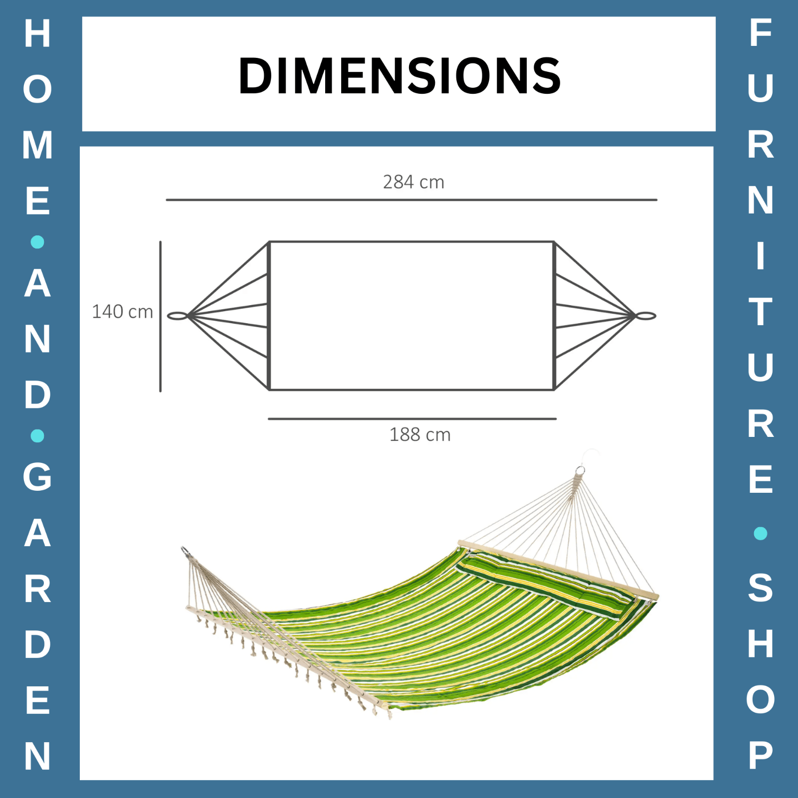 Hammock Hanging Double Cotton Design Swing Bed Portable w/ Pillow Green Striped - Home and Garden Furniture Shop - rustic - furniture